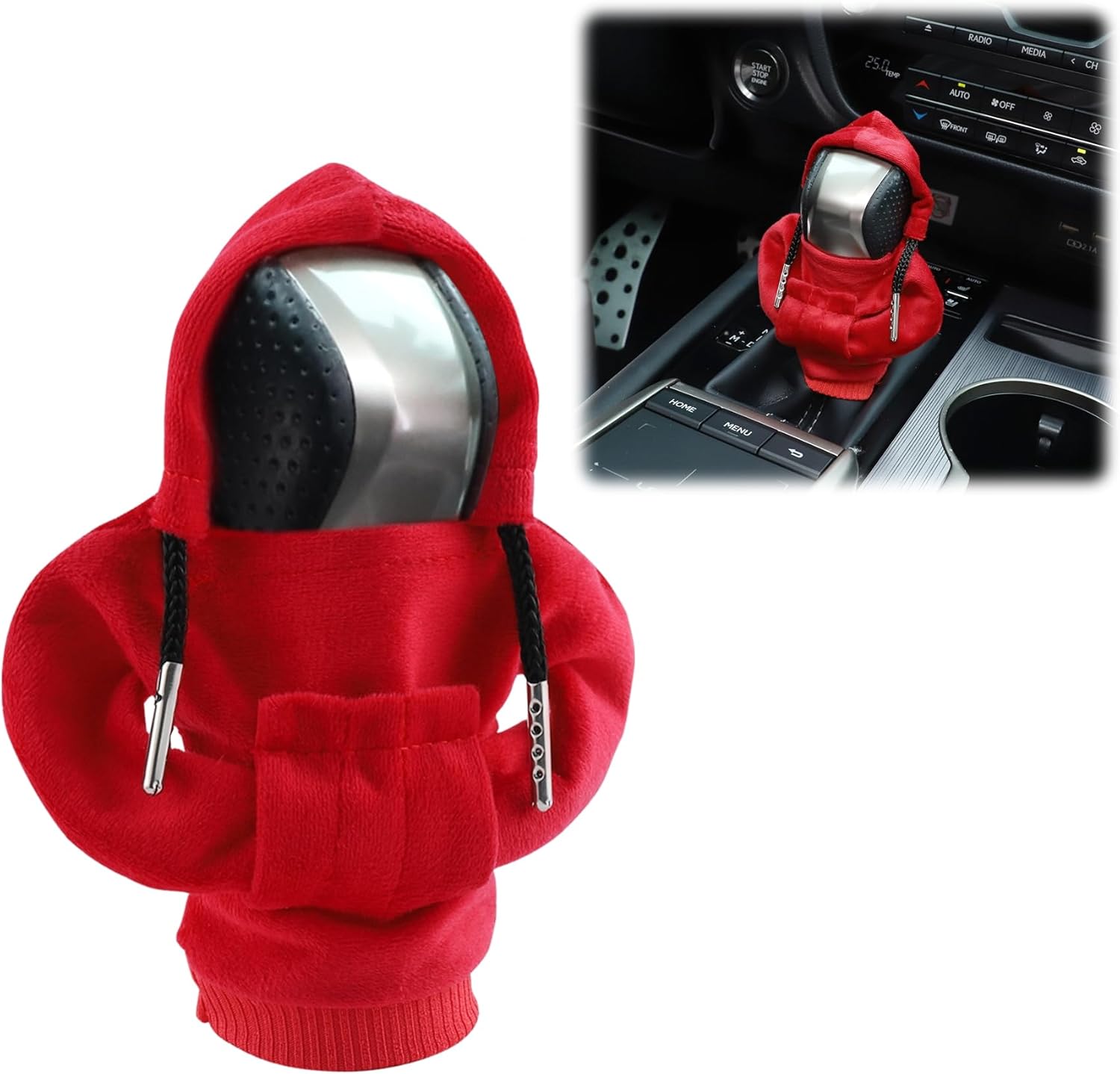 Funda para palanca de cambios de automóvil, diseño de suéter de moda, funda de perilla de palanca de cambios automática, bonito diseño de sudadera