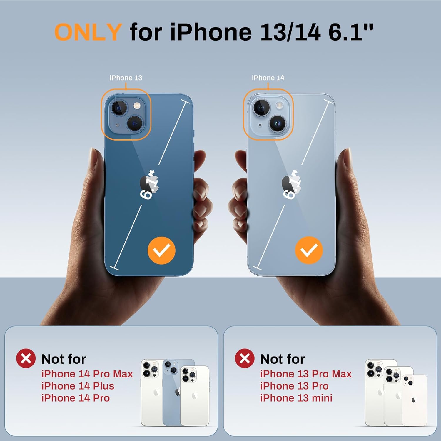 Funda para iPhone 13iPhone 14, protección contra caídas de grado militar, compatible con MagSafe, soporte integrado y protector de lente de cámara,