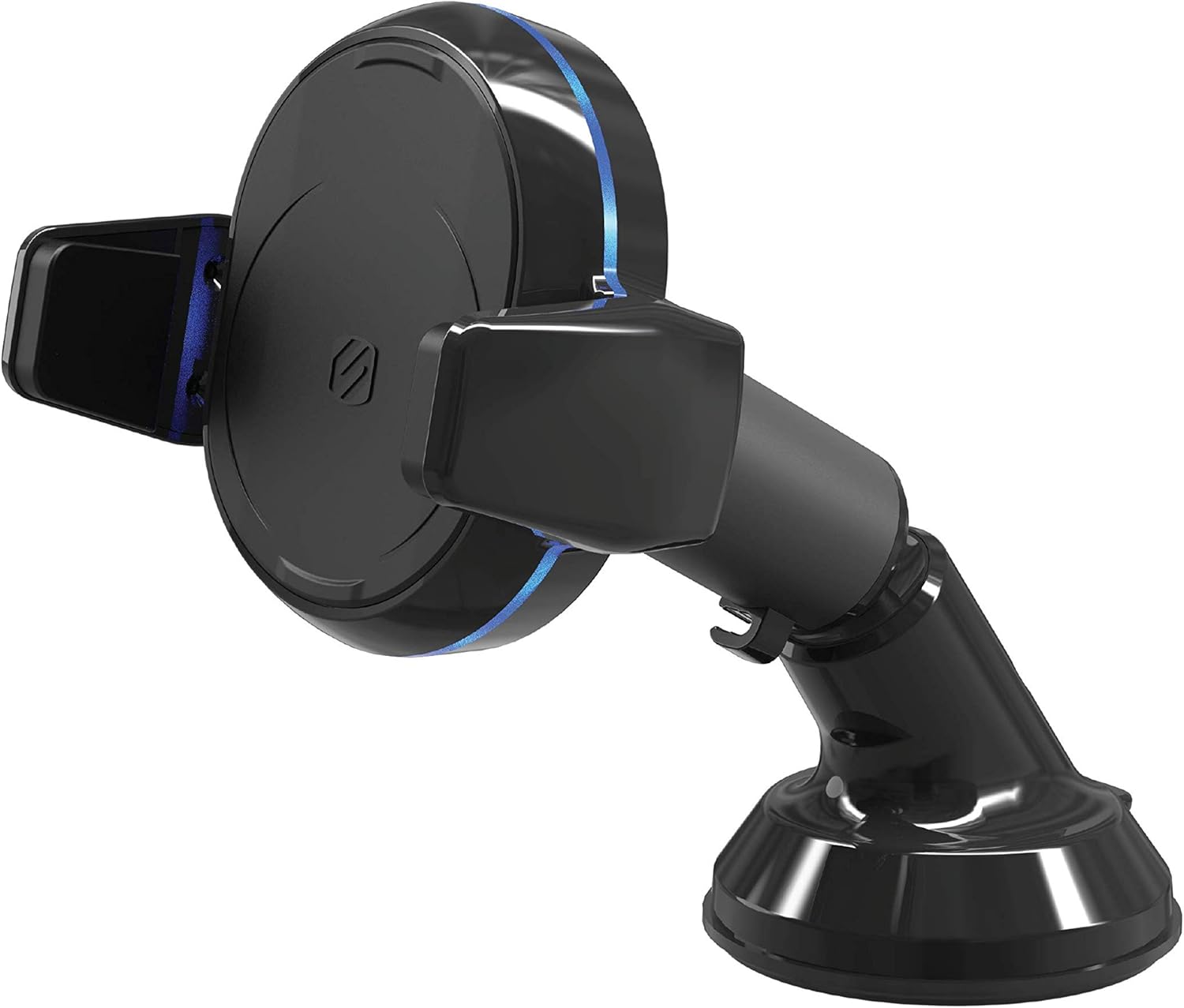 Scosche MGQWDDP-XTET MagicGrip Wireless Charging Double Pivot Windshield Dashboard Phone Mount for Car with Suction Cup, Black