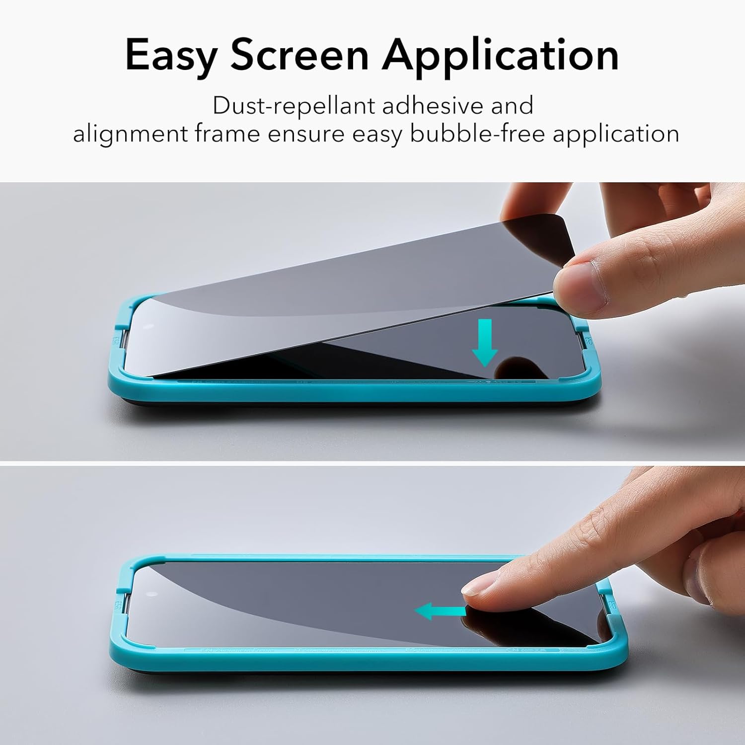 ESR Paquete de 3+2 protectores de pantalla de privacidad para iPhone 15 Pro, protector de pantalla de privacidad de vidrio templado antiespía,