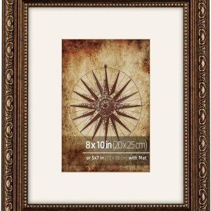 Marco de fotos clásico de bronce vintage de 8 x 10 pulgadas con detalles ornamentados de desplazamiento plateado, mate para fotos de 5 x 7 pulgadas, Marco de fotos clásico de bronce vintage de 8 x 10 pulgadas con detalles ornamentados de desplazamiento plateado, mate para fotos de 5 x 7 pulgadas,
