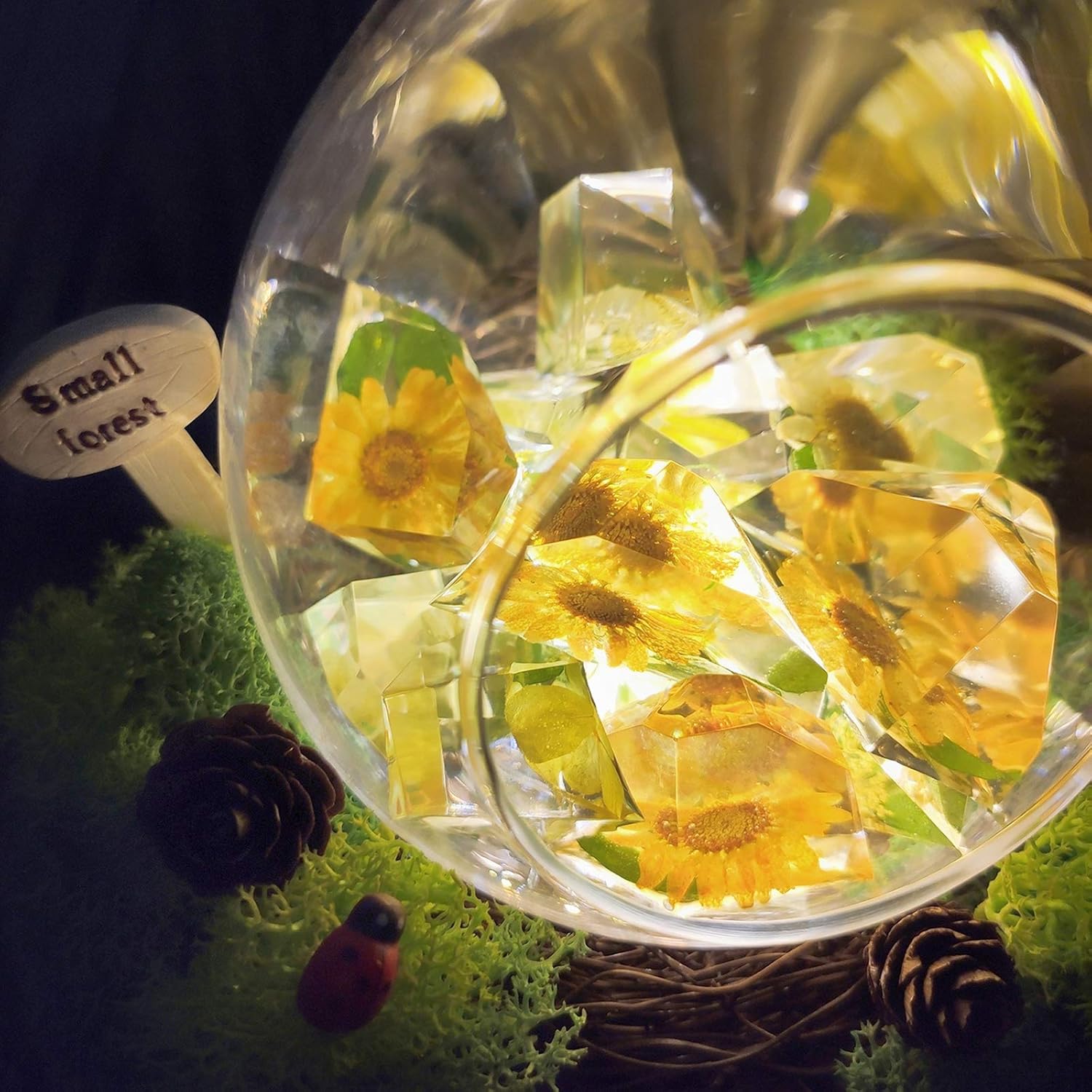 Bandeja de molde de silicona de resina epoxi de piedra gema multifacética para joyas de cuarzo de cristal, velas, jabón, cubitos de hielo, proyectos