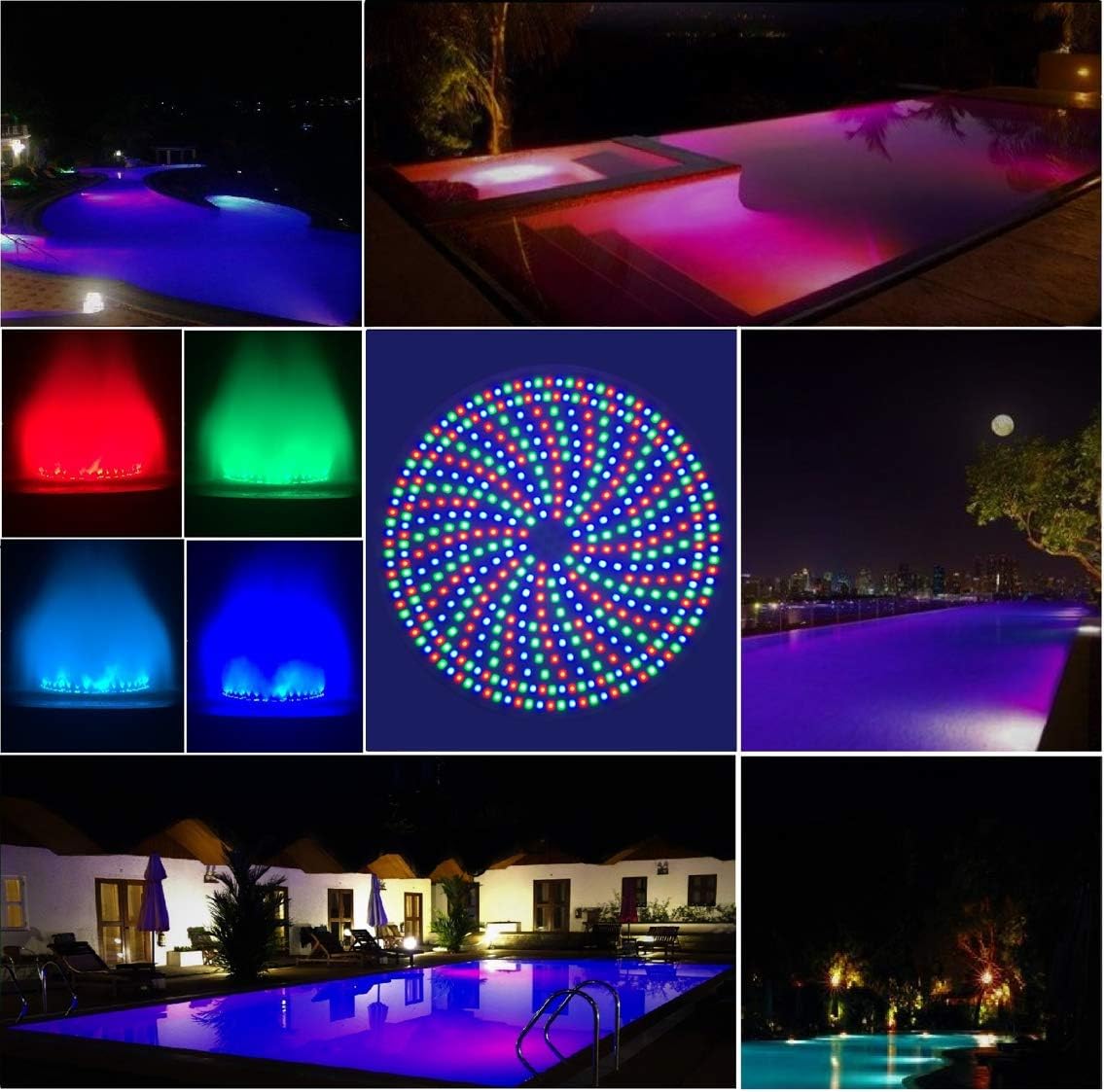 Lámpara LED que cambia de color, 35 vatios, reemplaza a focos incandescentes de 500 vatios en luces de albercas y spa, control remoto, show de 14