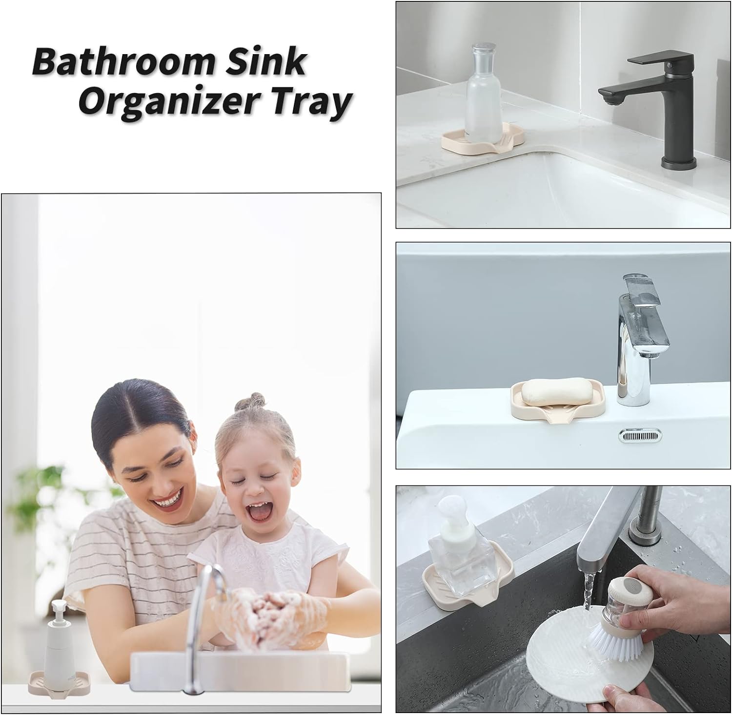 MicoYang Jaboneras de baño de silicona con boquilla de drenaje, organizador de fregadero de baño y cocina, soporte para esponja, bandeja de jabón
