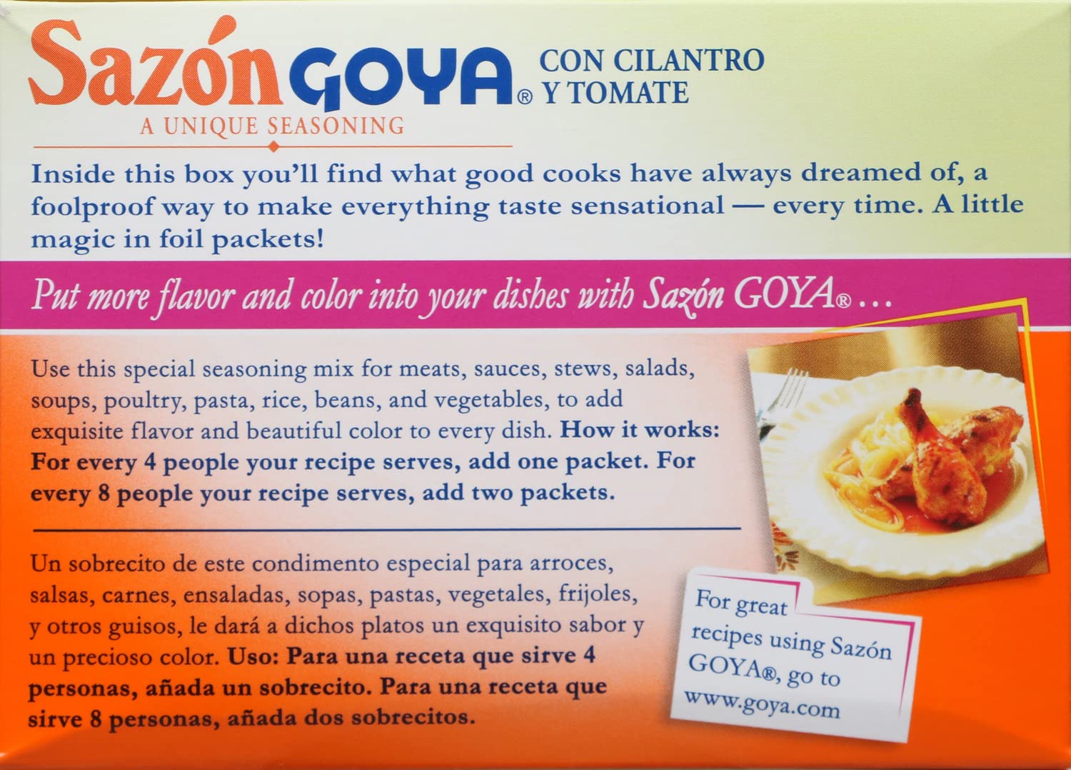 Goya Sazon con cilantro y tomate – 1.41 oz.