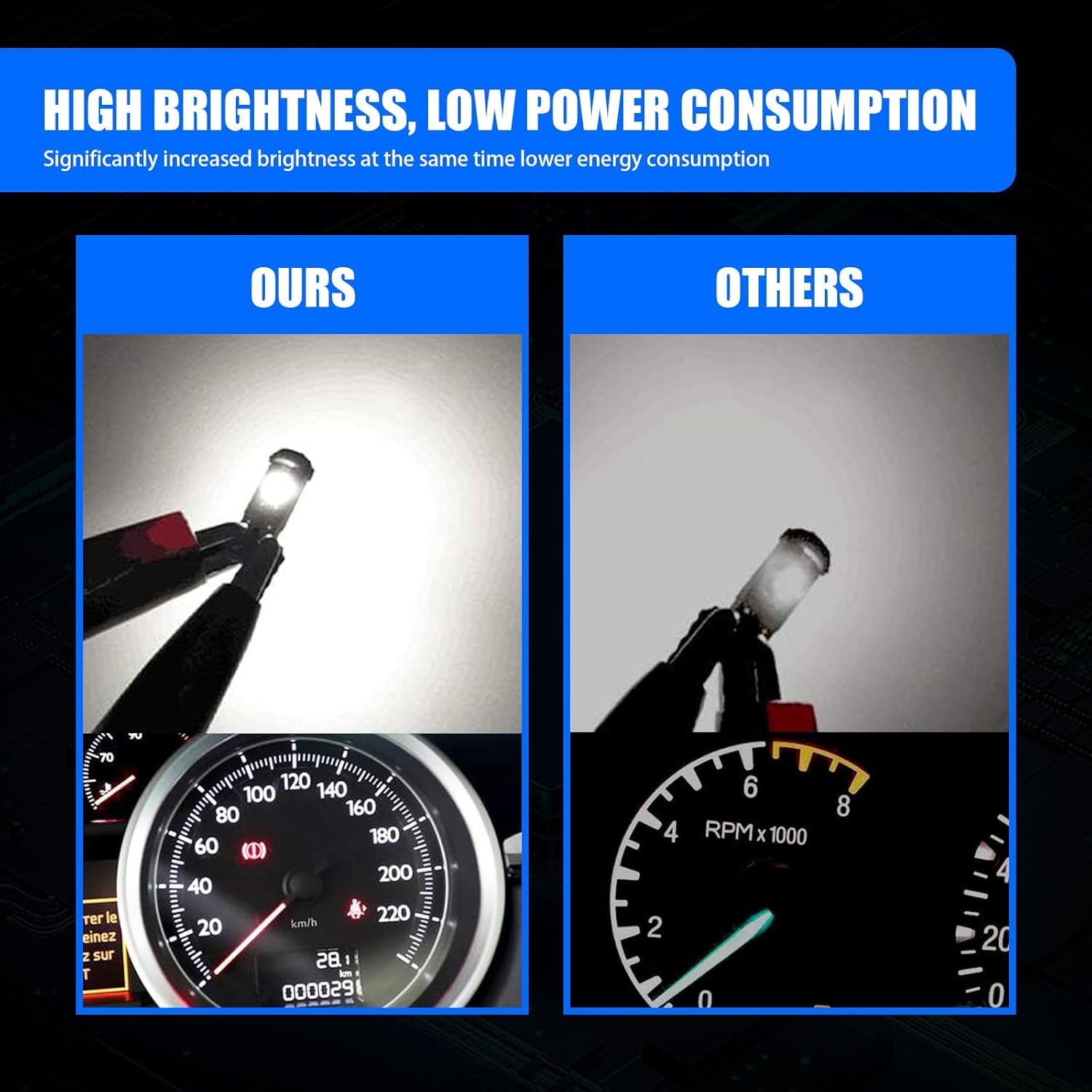 10 luces de instrumentos de coche T5, 3030 3SMD DC 12V luz indicadora LED de alto brillo, 6000K 50000H Canbus 360 Plug Play, compatible con