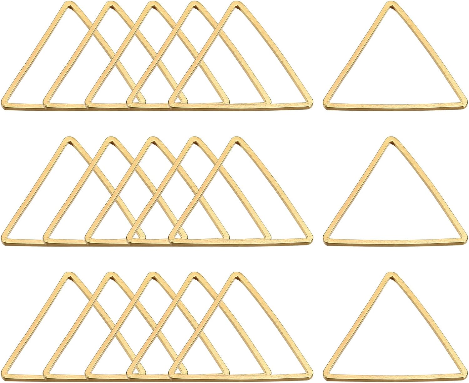 MECCANIXITY Aro de abalorios triangular, anillo de enlace geométrico con marco triangular para hacer joyas