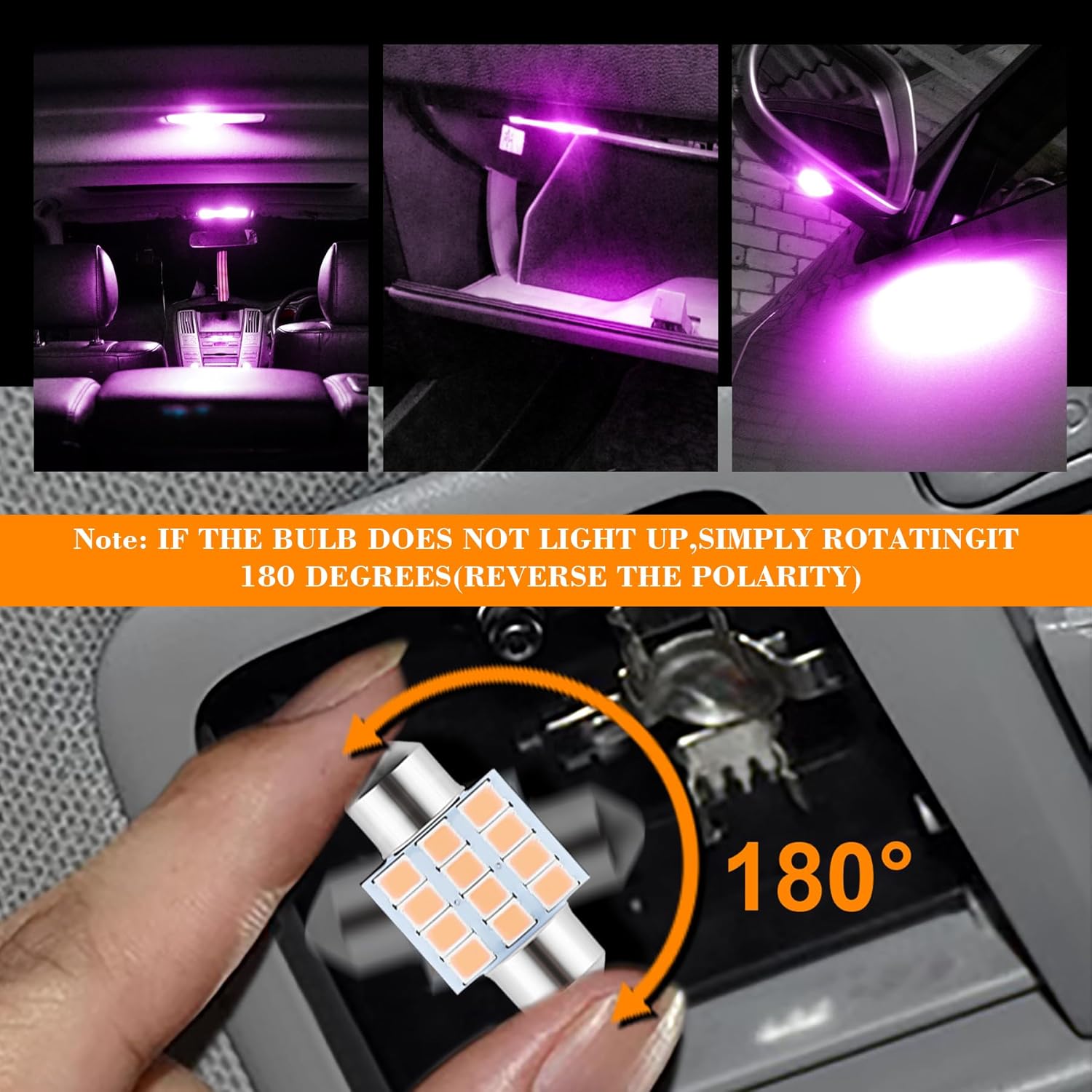Juego de 24 bombillas LED para interior de automóvil, 194 T10 DE3175 578, 1.220 in, 1.654 in, luces de repuesto interiores para mapa, placa de