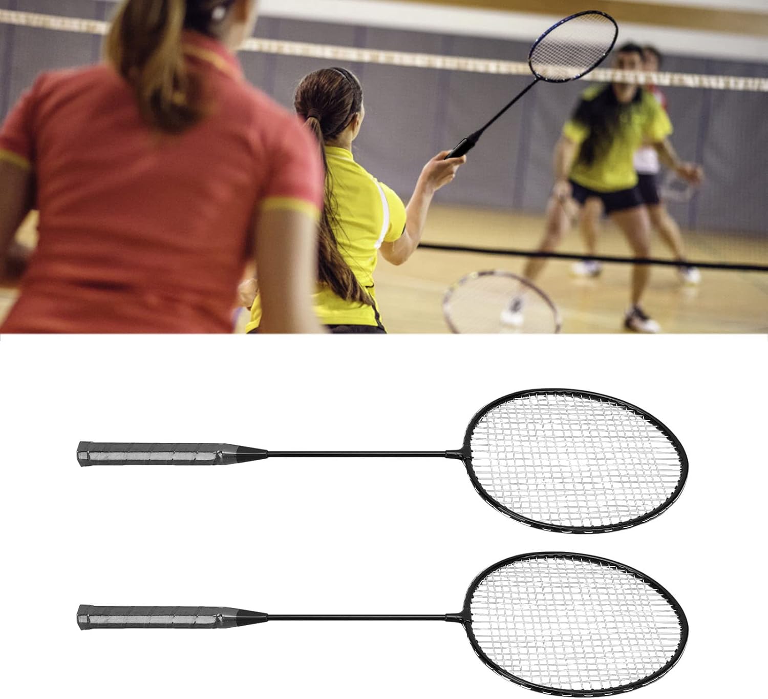 Juego de raquetas de bádminton para juegos de patio trasero al aire libre, juego recreativo, principiantes, raqueta de bádminton de aleación de