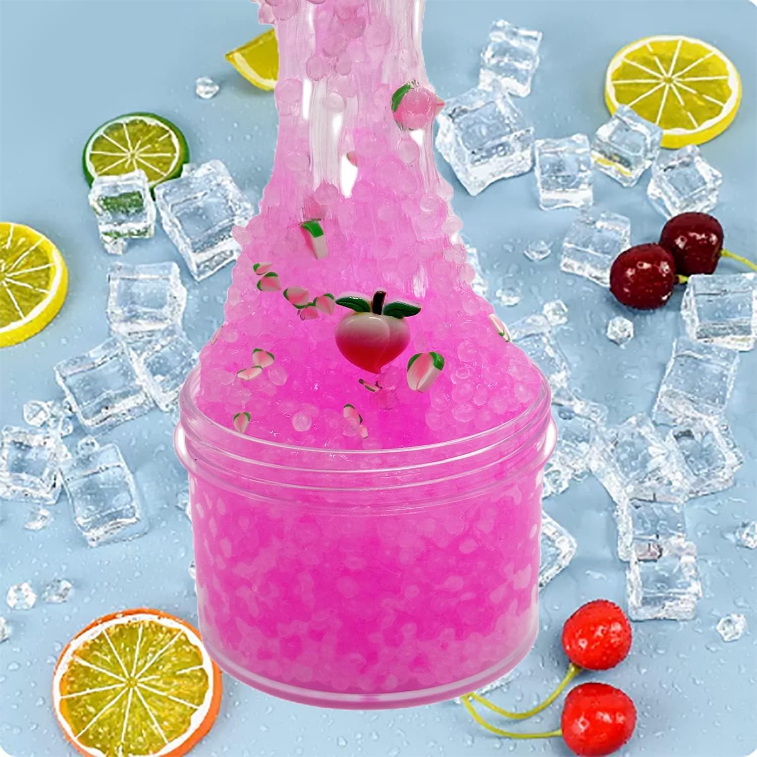 2 limos crujientes de arroz, slime brillante con pegamento, súper suave y antiadherente, juguete educativo para aliviar el estrés, regalos de