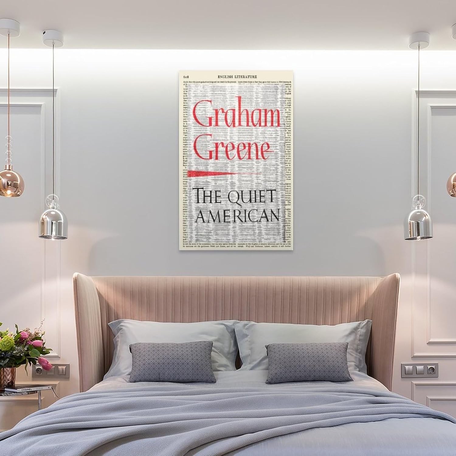 Book Cover ‘The Quiet American’ Graham Greene Art Print American Literature Gift Literary Wall Art D Canvas Painting Wall Art Poster for Bedroom