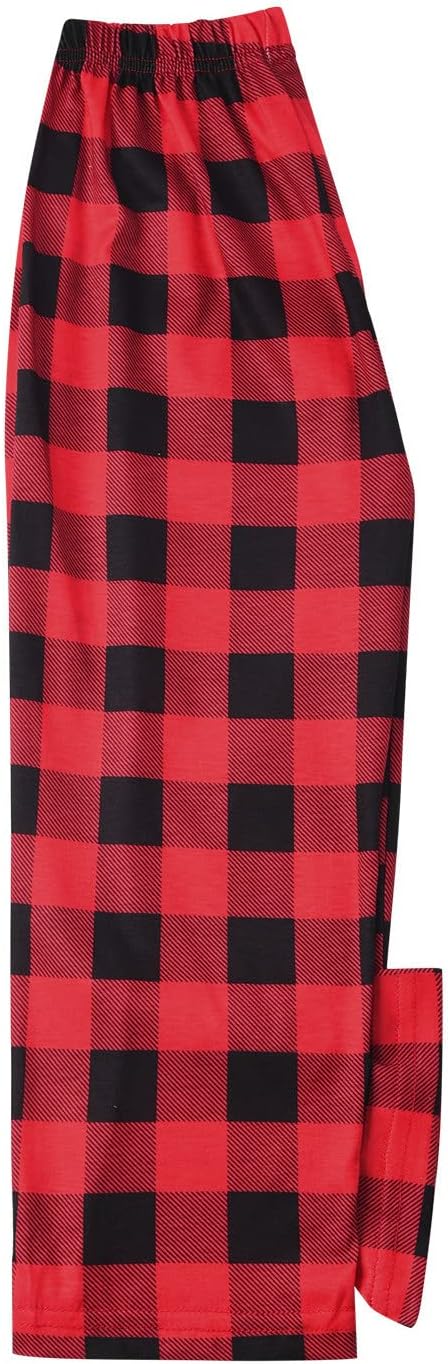 JEGULV Pijamas de Navidad para la familia de 4, conjunto de pijamas familiares de Navidad, pijamas familiares a cuadros rojos y verdes