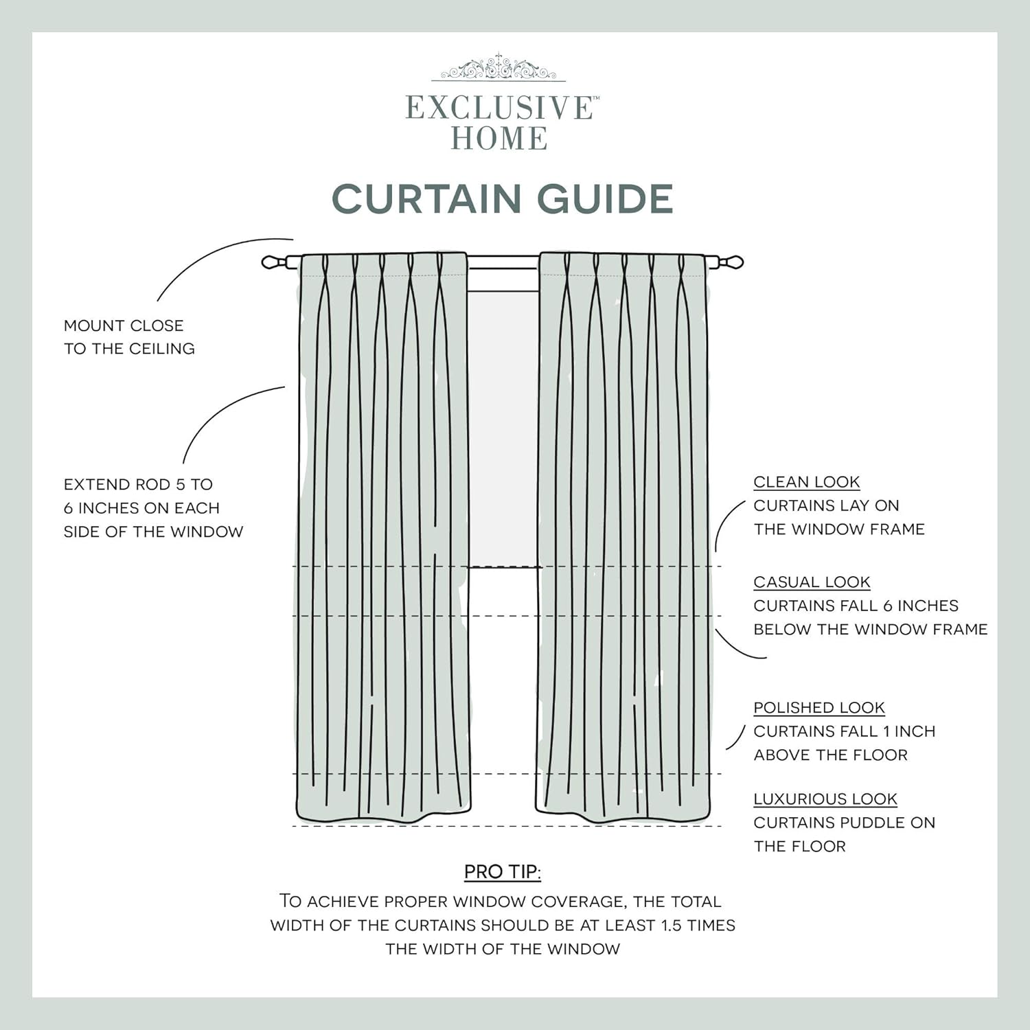 Cortinas Exclusive Home Curtains, par para panel, de satén