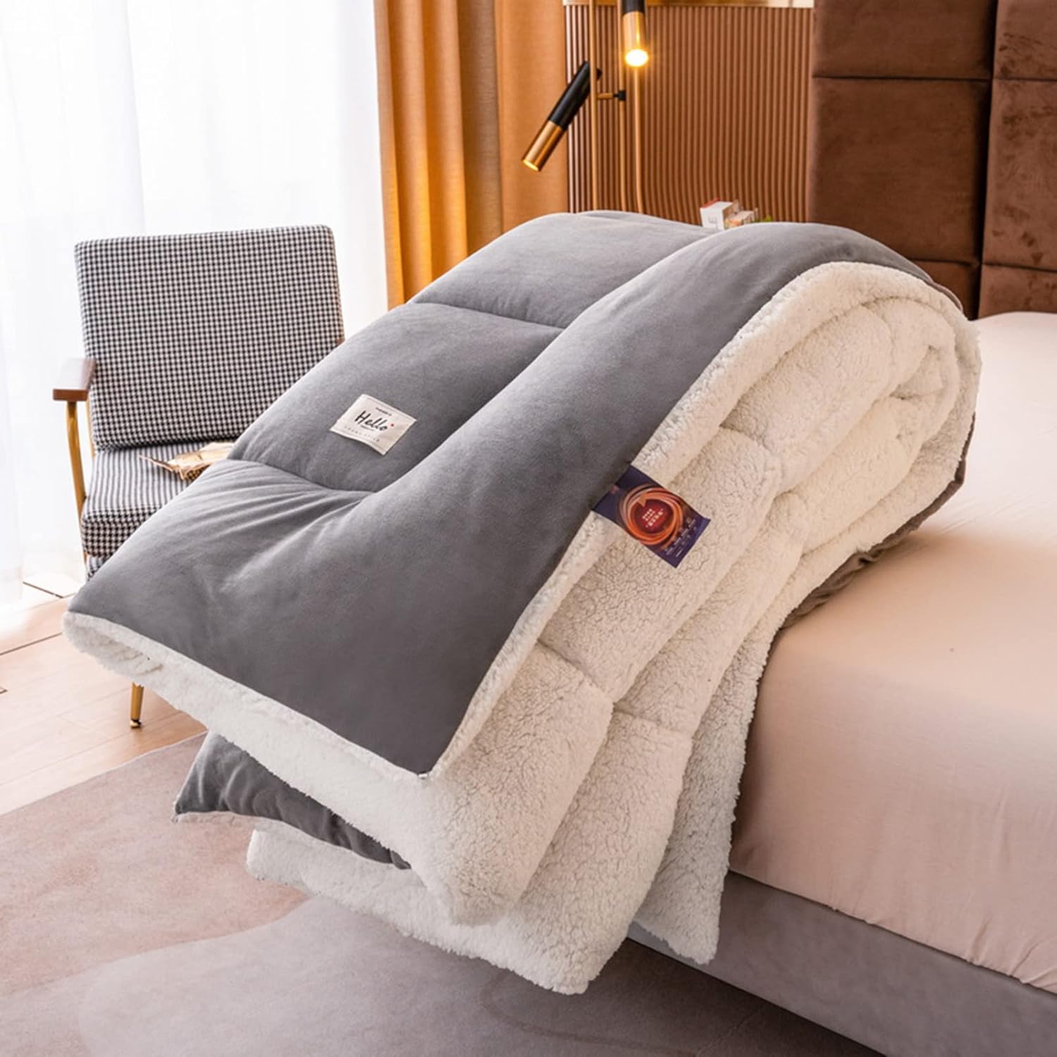 MHUQIA Edredón de plumón tamaño Queen de 78 x 90 pulgadas, edredón pesado tamaño matrimonial de invierno, edredón ergonómico de plumón de ganso para