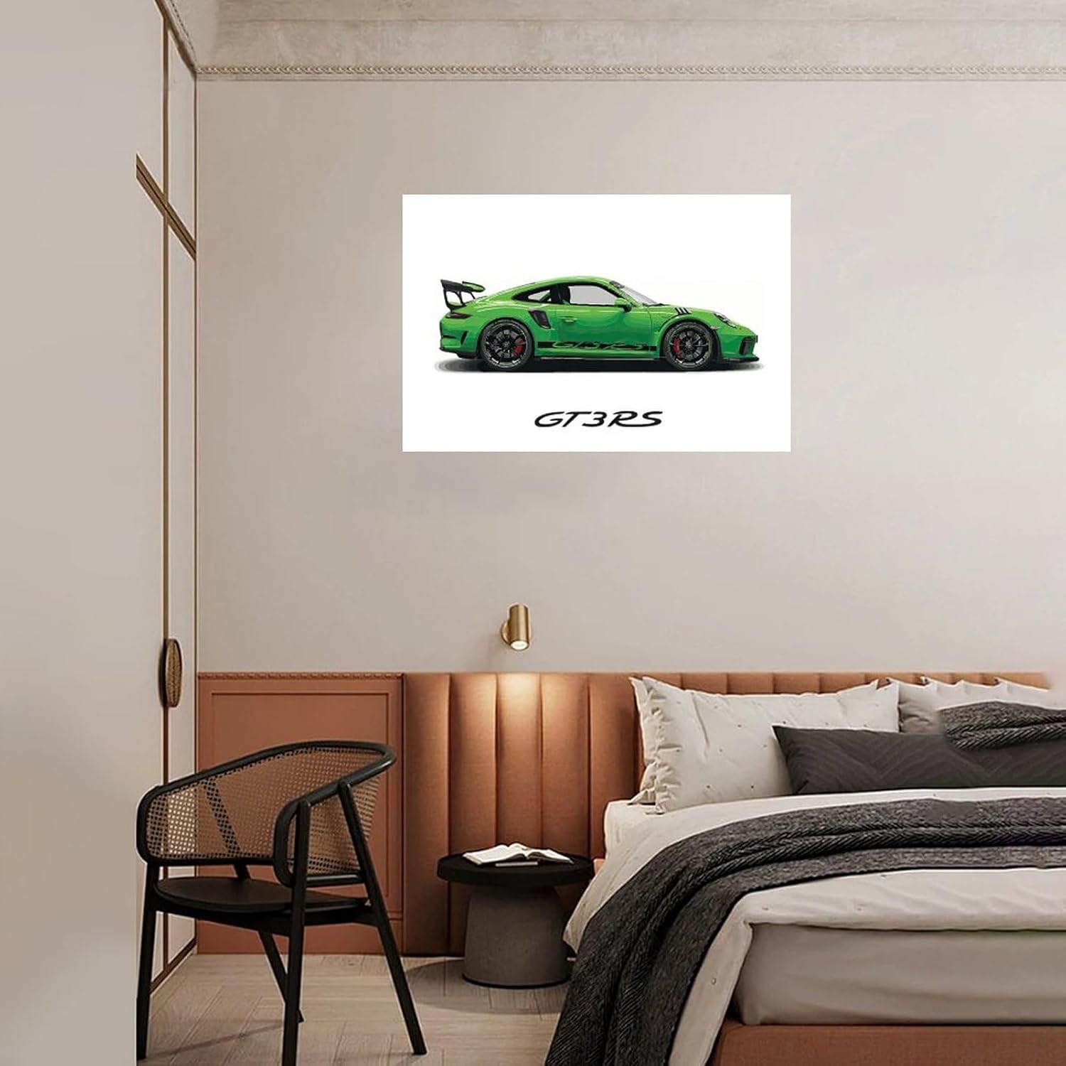 Póster de coche 911 GT3RS – Póster de pared de coche de carreras, pósteres vintage para hombres, impresiones artísticas de automóvil 911, lienzo