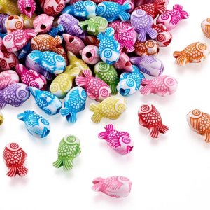 Craftdady 100pcs Acrílico Koi Fish Tiny Spacer Beads Colores Mezclados Plástico Lindo Animal Artesanía Perlas Sueltas 0.591×0.354 in para Joyería de Craftdady 100pcs Acrílico Koi Fish Tiny Spacer Beads Colores Mezclados Plástico Lindo Animal Artesanía Perlas Sueltas 0.591×0.354 in para Joyería de