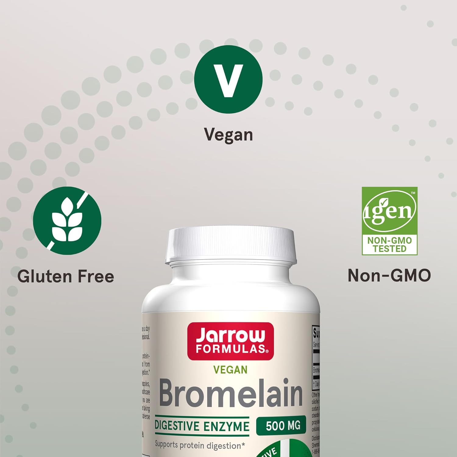 Jarrow Formulas Bromelina 500 mg – Enzimas digerentes de proteínas de piña – Ayuda y apoya la digestión de proteínas – Suplemento dietético – Apto