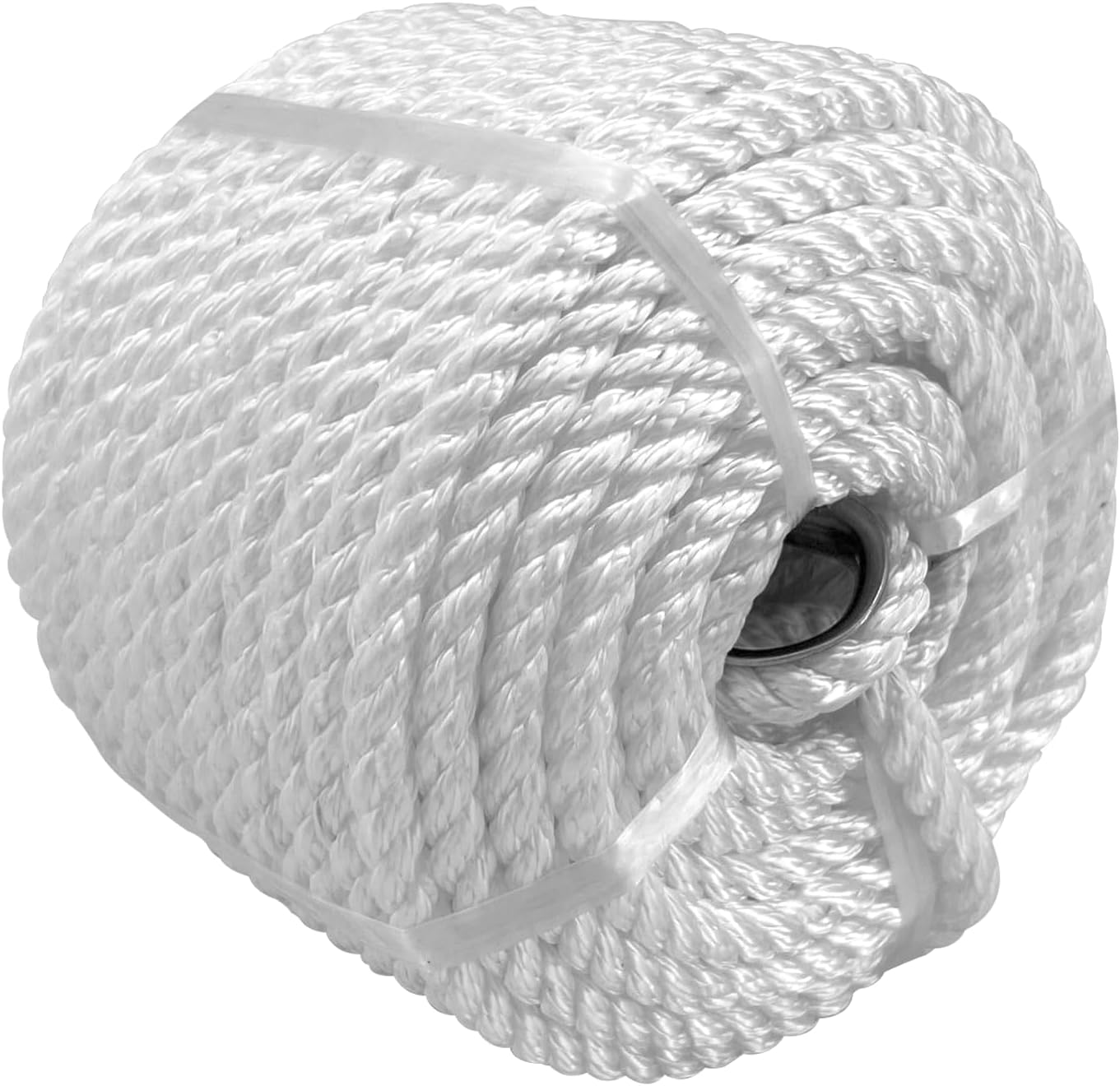 ISURE MARINE Cuerda de anclaje de nailon trenzado sólido (38″ x 100′) Cuerda de anclaje para barco con dedal y grillete de acero inoxidable