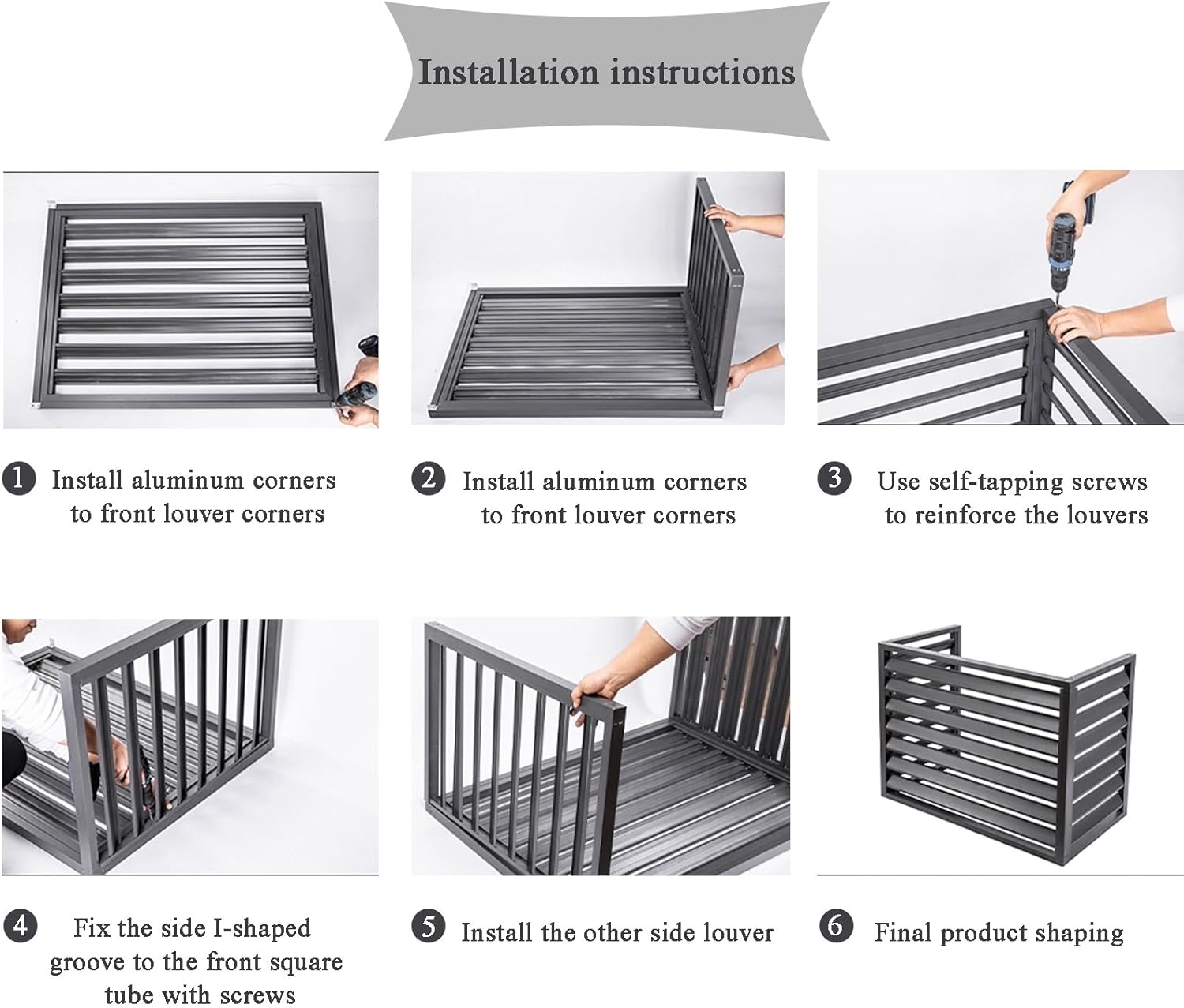 Valla de privacidad para aire acondicionado, cubiertas de aire acondicionado para unidades exteriores, persiana de aluminio, valla decorativa