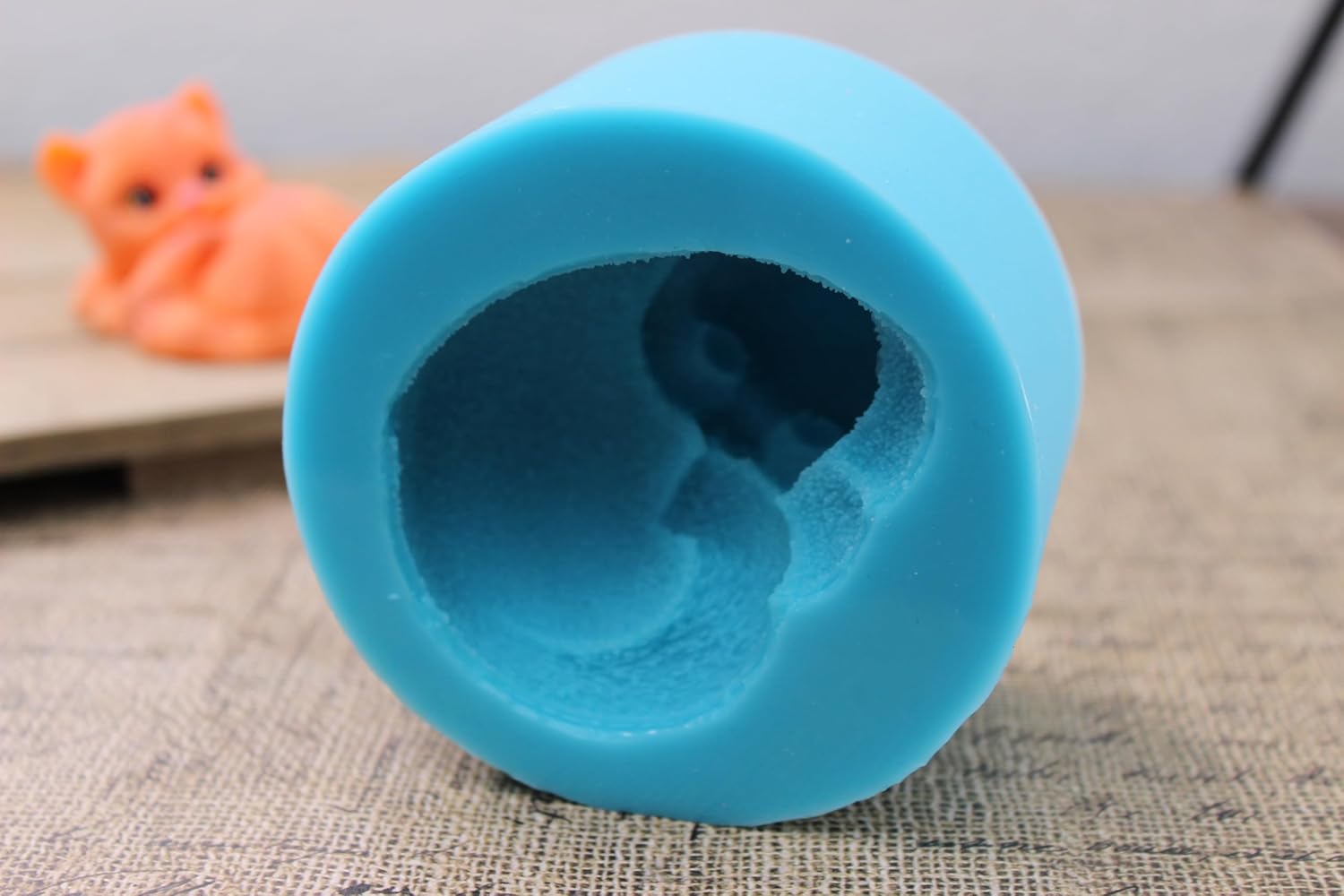 Molde 3D de silicona para hacer jabón, molde animal, molde de silicona para gatos, molde lindo para hacer jabón