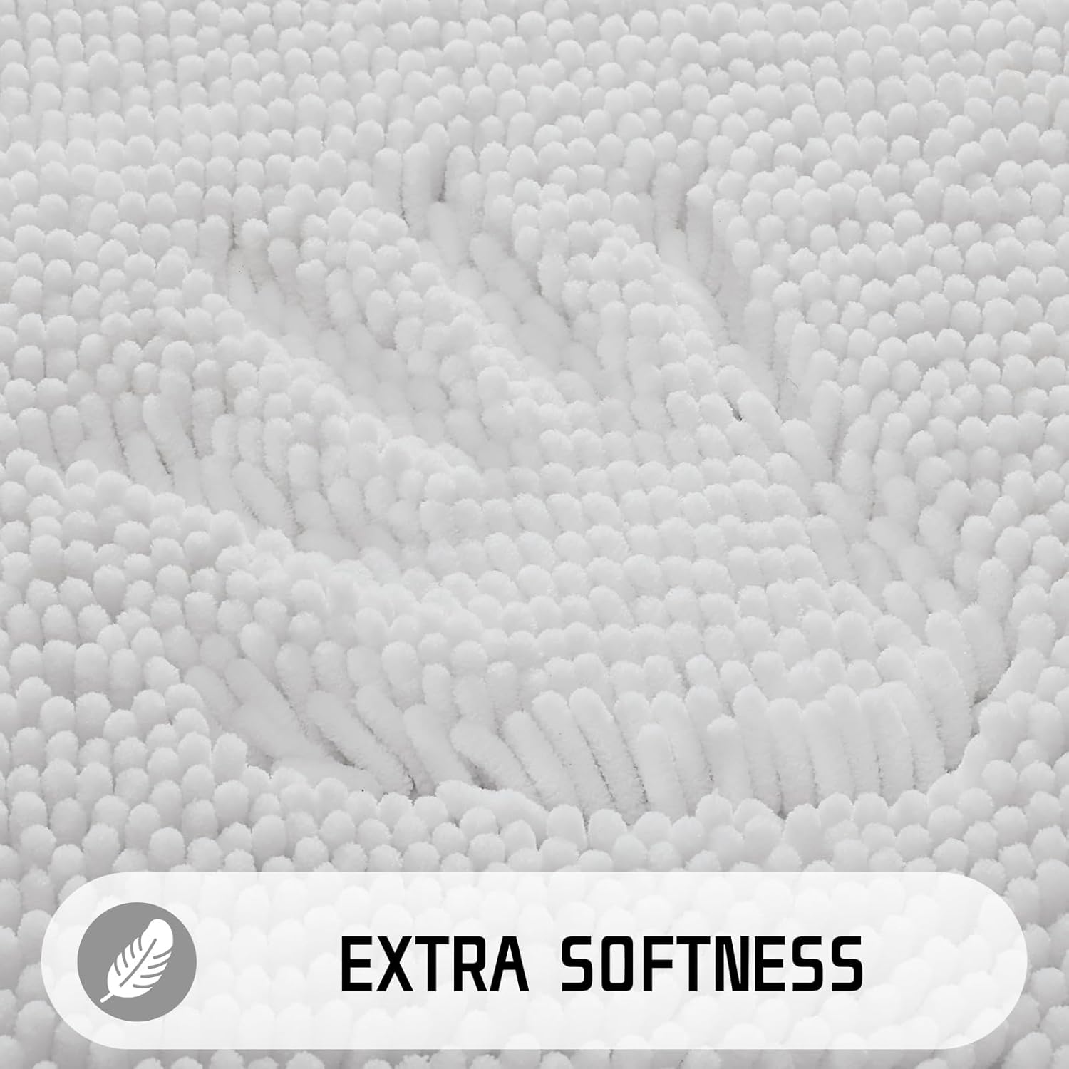 Yimobra Chenille Bathroom Rug, 24×17, Extra Soft Absorbent Bath Rugs, Non-Slip, Bath Mats for Bathroom Floor, Water Absorbent, Machine Washable,