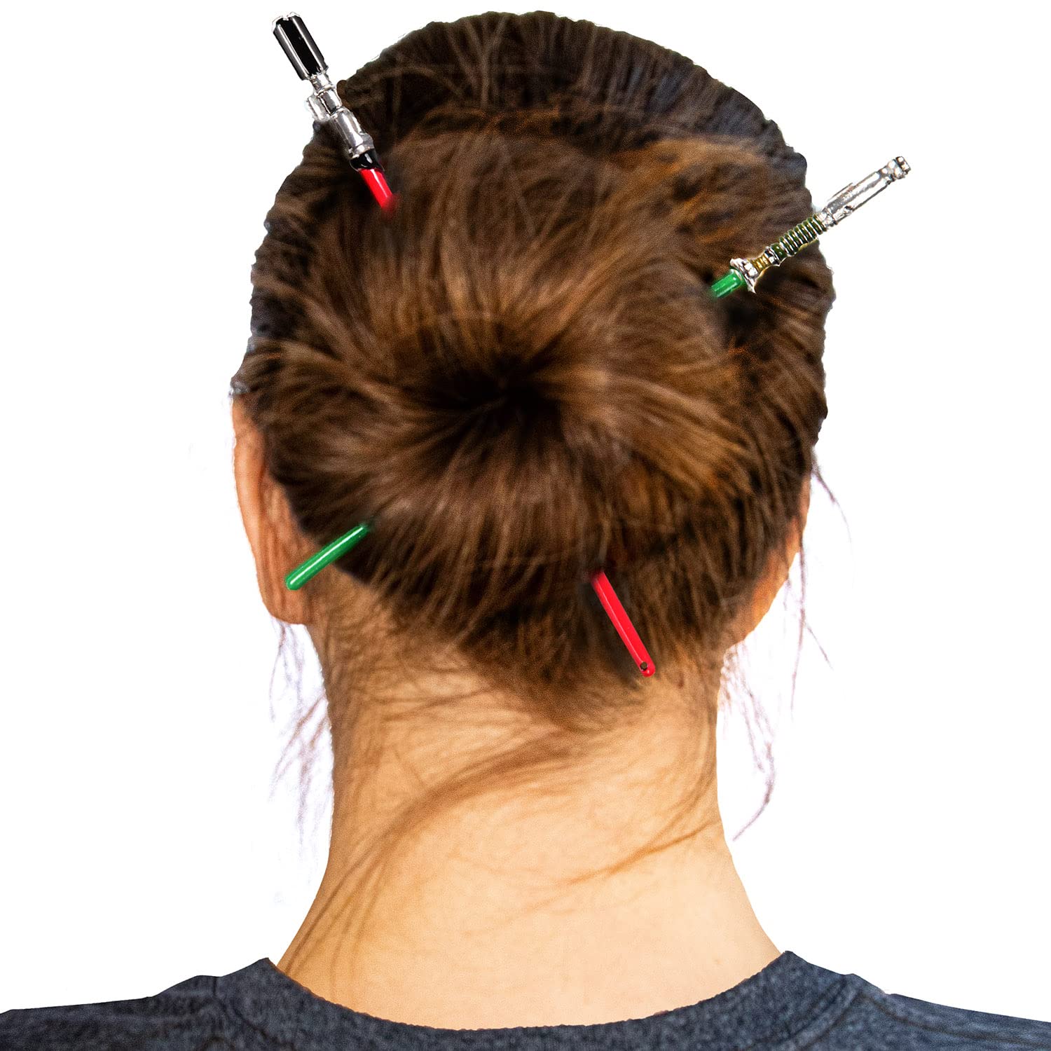 Star Wars Luke Skywalker y Darth Vader – Palos para el cabello con sable láser, Multi colorido