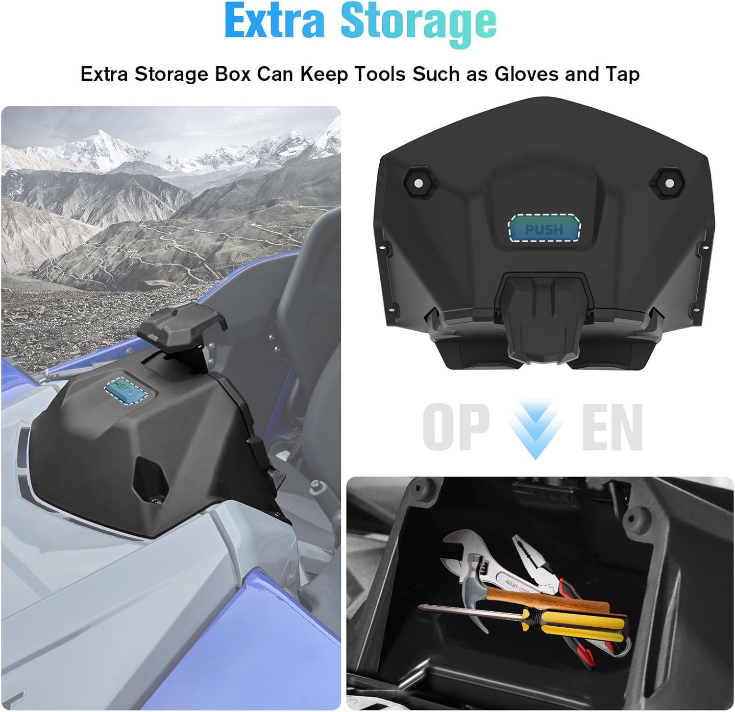 Soportes para dispositivos eléctricos con caja de almacenamiento, bandeja organizadora para Yamaha YXZ 1000, soporte de teléfono GPS para Ipad para