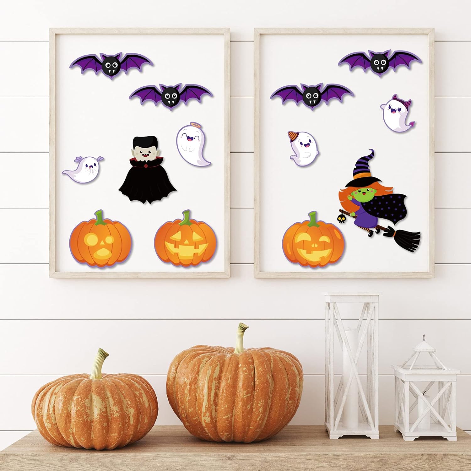 Decoración de tablero de anuncios de Halloween para el aula, recortes de papel, golosinas, calabaza, búho, gato, murciélago, bruja, fantasma,