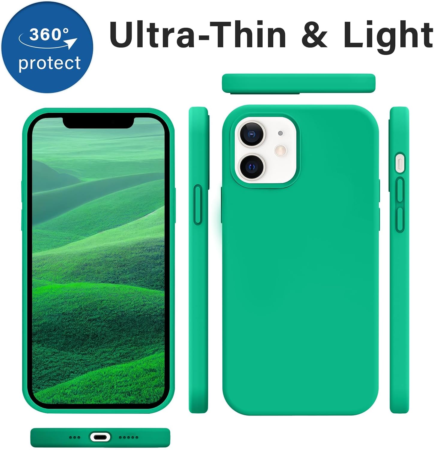 AOTESIER Funda diseñada para iPhone 1212 Pro, funda protectora de silicona a prueba de golpes con protección contra caídas de grado militar forro de