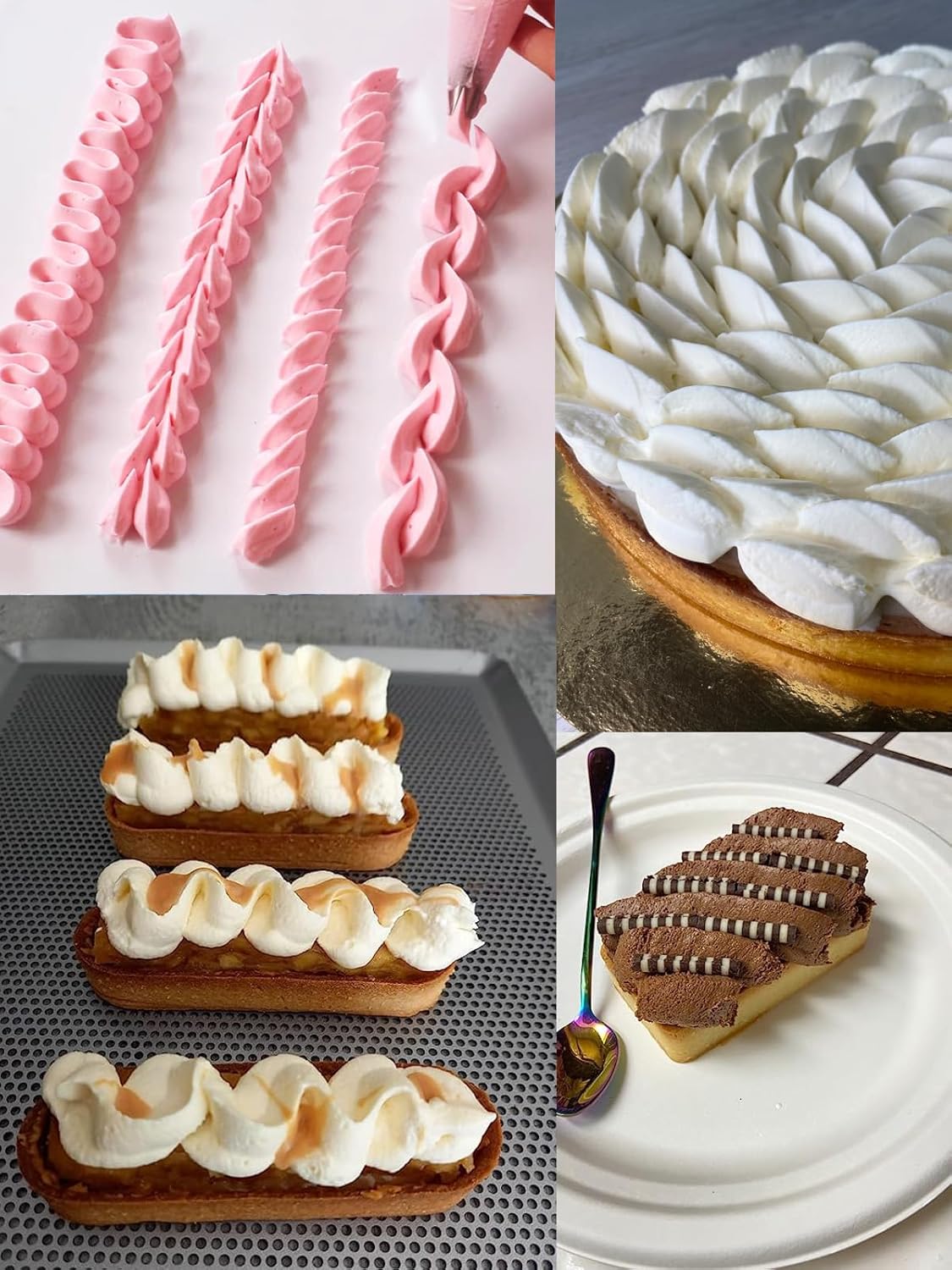 Puntas de tuberías con bolsas de St. Honore crea impresionantes diseños de ondas en V y decora con facilidad