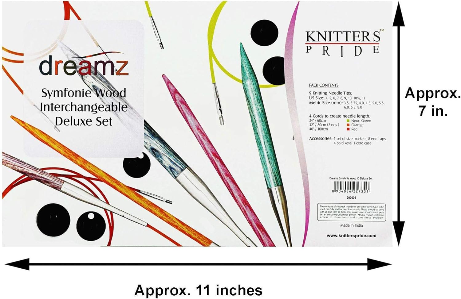 Knitter’s Pride Dreamz 200601 – Juego de agujas de tejer intercambiables de lujo, con 1 bolsa de proyectos Artsiga Crafts