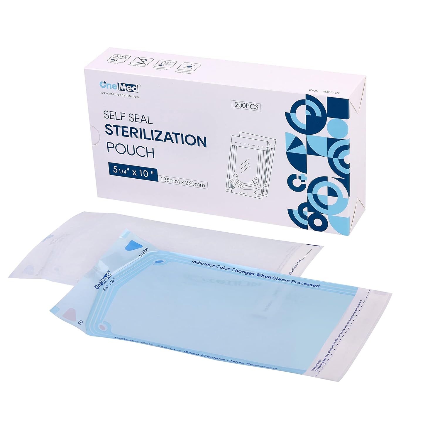 200 bolsas de esterilización autosellantes dentales 5.25×10 pulgadas 200caja 1 caja