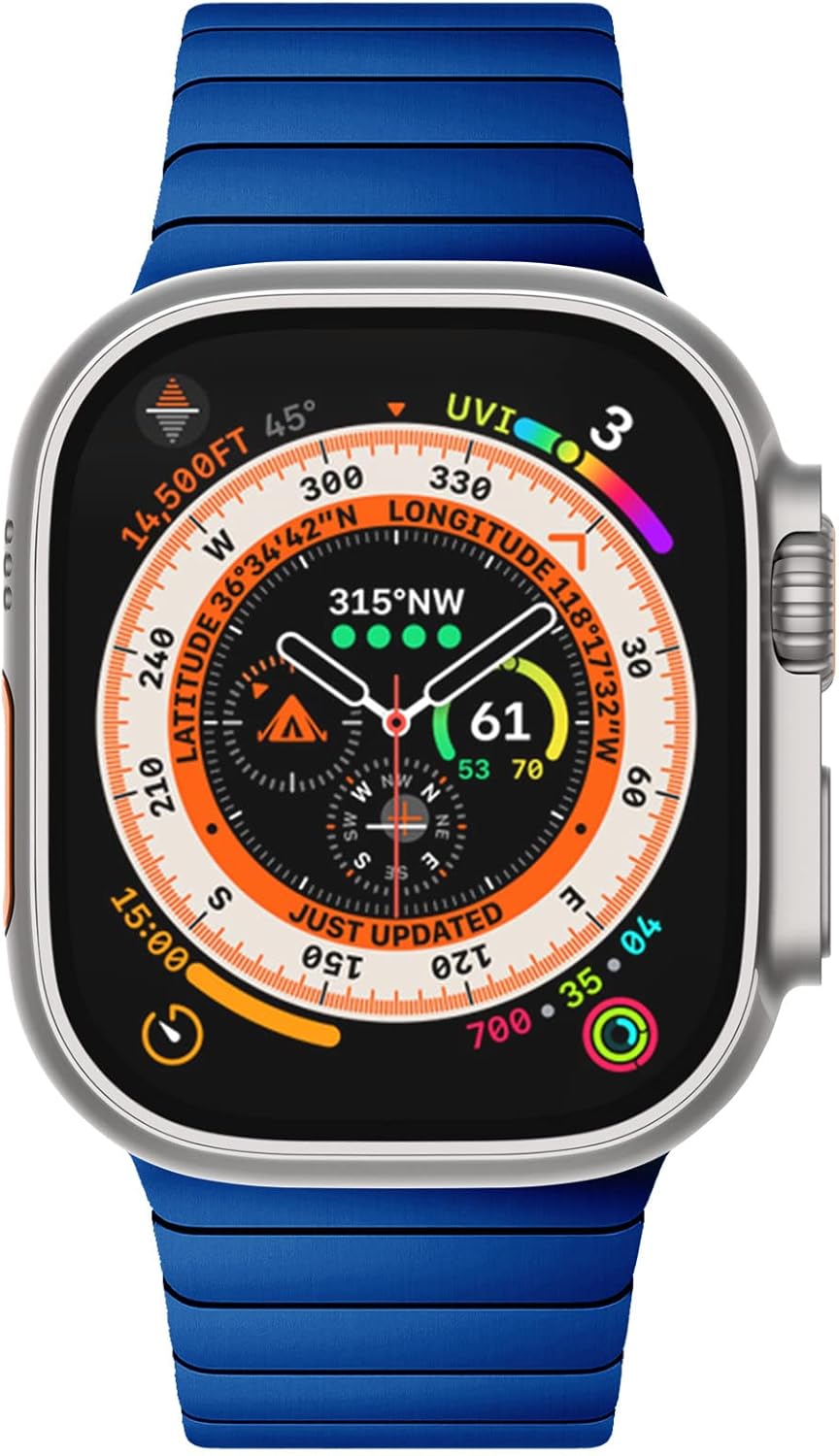 NewWays Correa de acero inoxidable compatible con Apple Watch Band