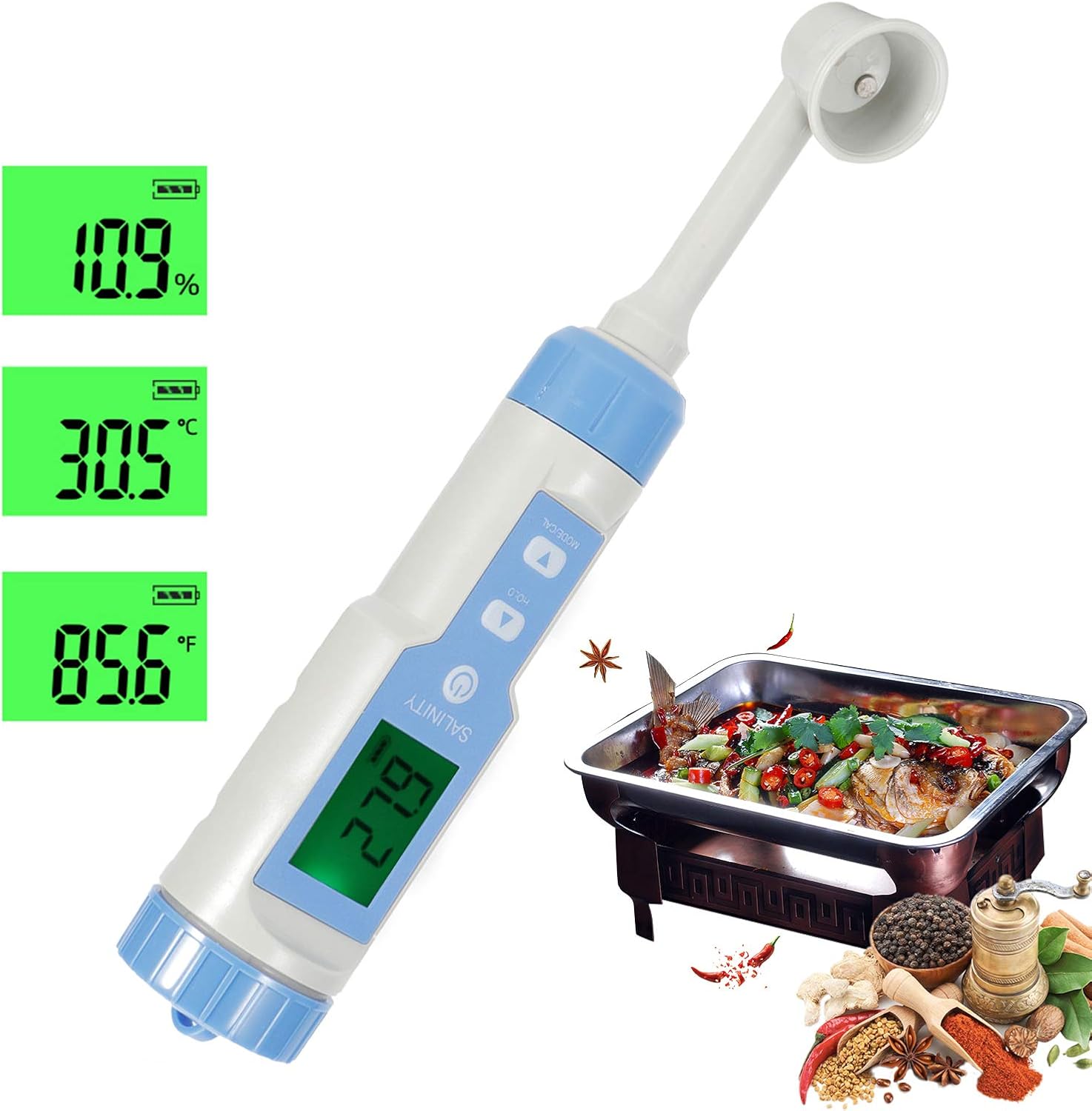 Fydun Probador impermeable del metro de la salinidad IP67 para la medición de la concentración de sal de HigH en la comida para los hombres y las