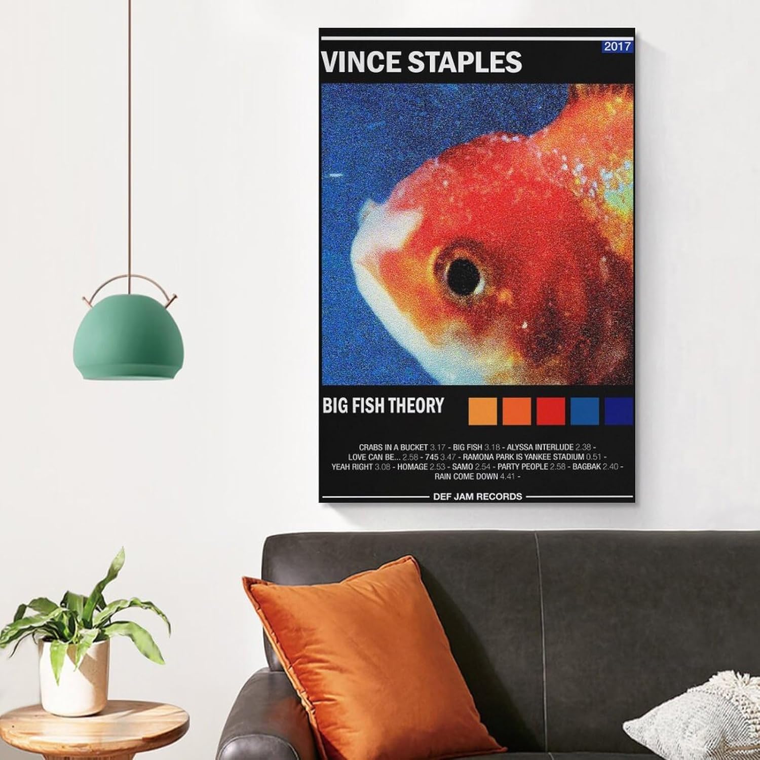 BATTTX Vince Staples – Póster en lienzo con diseño de teoría de peces grandes, pintura decorativa para pared, sala de estar, dormitorio, decoración,