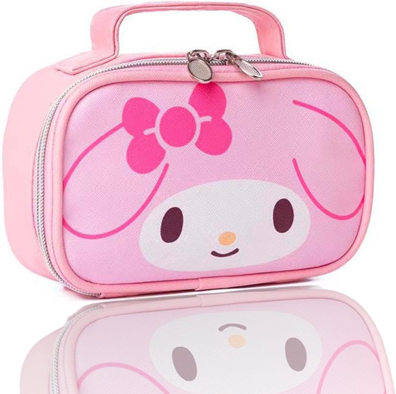 Akutoer Bolsa de cosméticos de dibujos animados con Zippe, Rosado, Kawaii