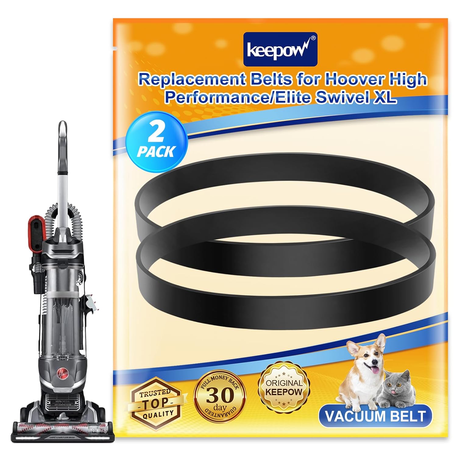 KEEPOW Correas de repuesto compatibles con aspiradora Hoover Elite Swivel XL Aspiradora vertical para mascotas UH75200, UH75210, UH75250, UH75110,