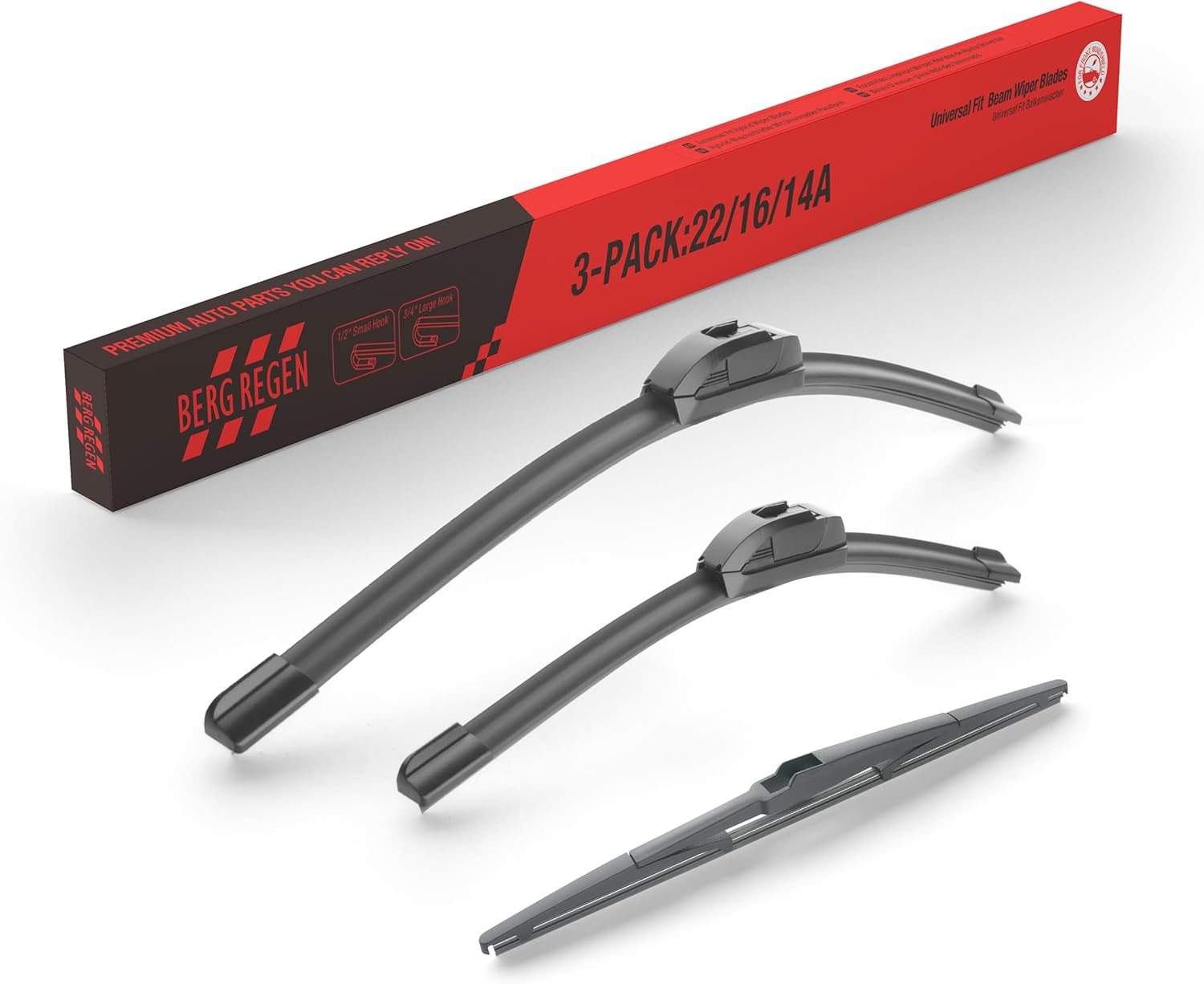 3 limpiaparabrisas de 22 pulgadas, 16 pulgadas, 14 pulgadas, compatible con Hyundai Accent 2011 2010 2009 2008 2007 2006 Hyundai Accent 2011 2010