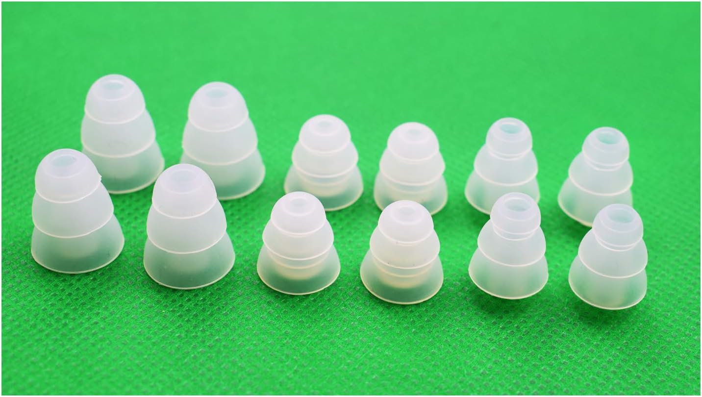 Motanar Punta de oreja de triple brida, 6 pares SML, tamaño triple de tres bridas, almohadillas de silicona con orificio de conector de 0.157in,