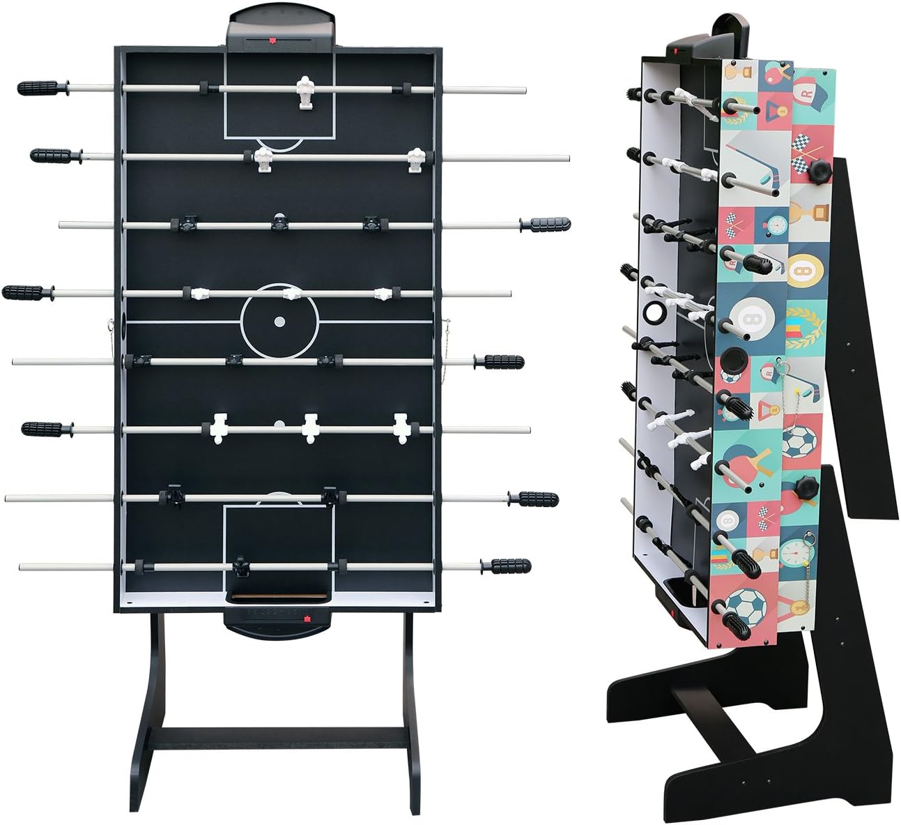 Mesa de juego combinada 4 en 1 multifunción, mesa de futbolín de fútbol, mesa de billar, mesa de hockey de aire, mesa de tenis de mesa con patas