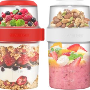 2 tazas de desayuno sobre la marcha, recipiente de avena durante la noche de 29 onzas, tarros de avena de doble capa para la noche, recipiente de 2 tazas de desayuno sobre la marcha, recipiente de avena durante la noche de 29 onzas, tarros de avena de doble capa para la noche, recipiente de