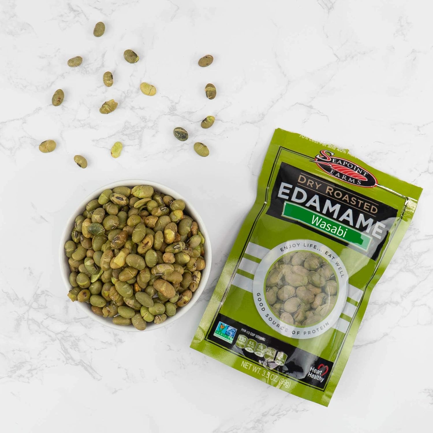 Seapoint Farms – Edamame asado seco, bocadillo sin gluten, 4 onzas