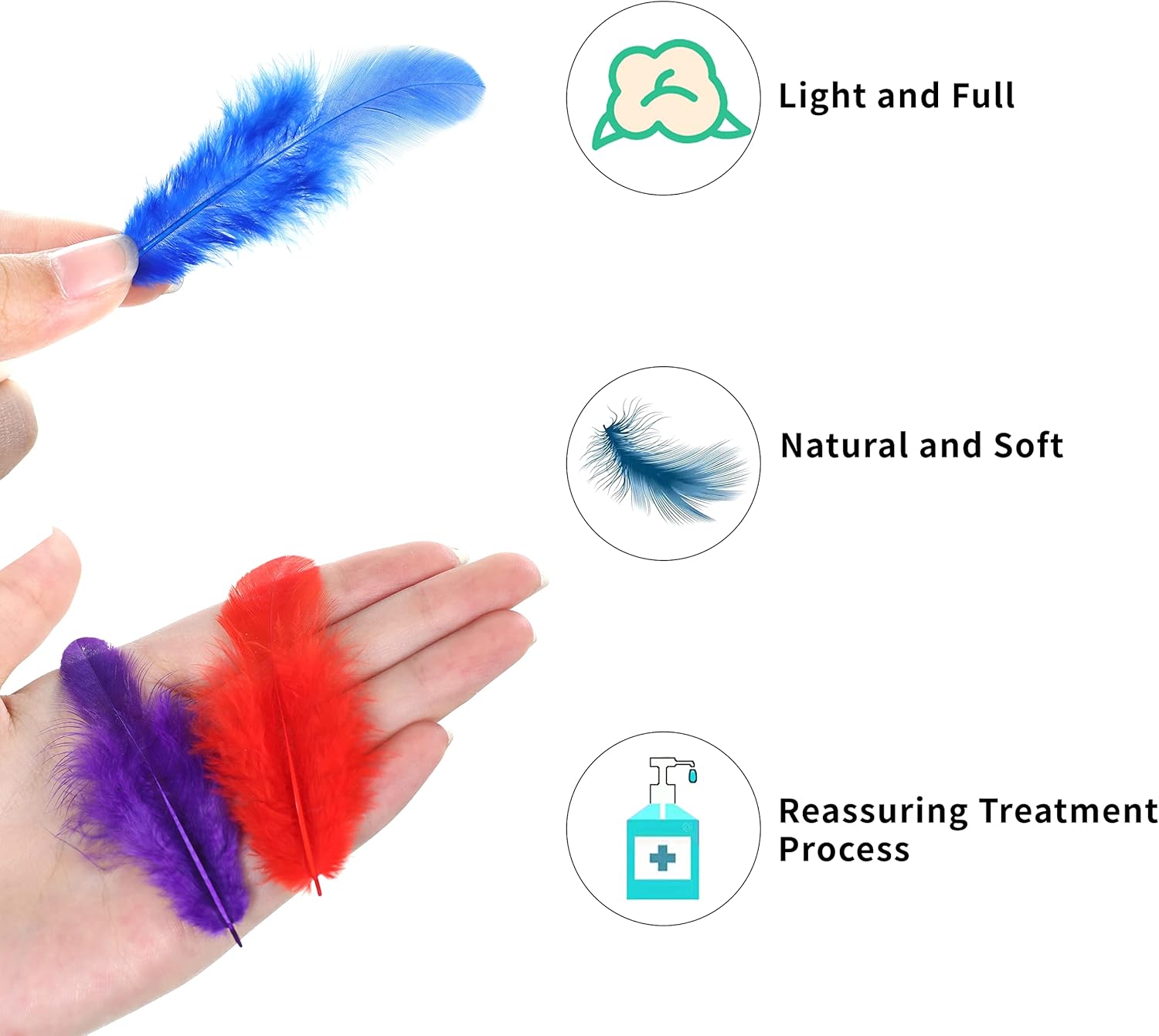 Soarer Plumas moradas para manualidades, 300 plumas de 3 a 5 pulgadas a granel para bodas, fiestas en casa, suministros de atrapasueños y