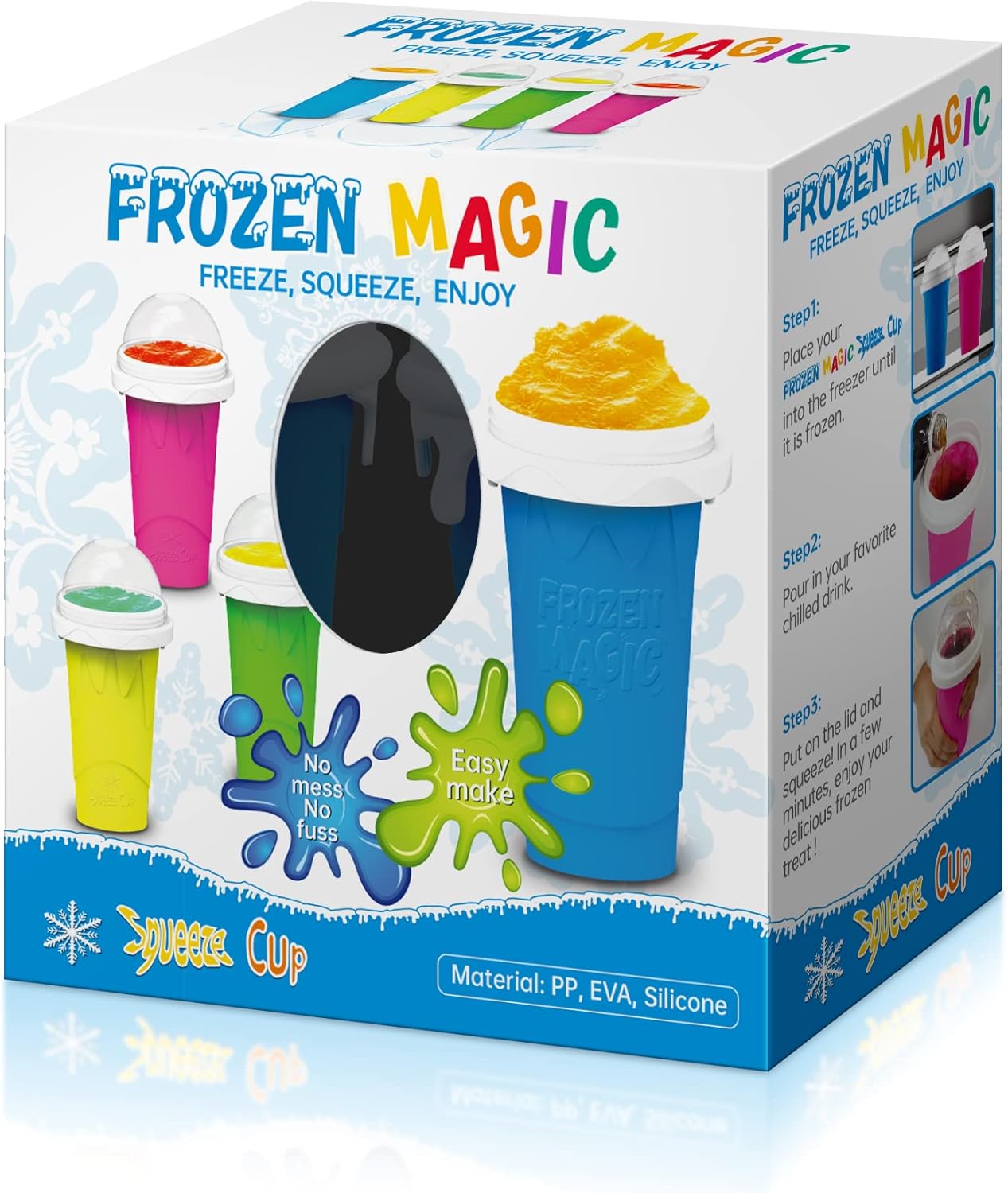 Slushy Maker – Vaso para hacer granizados con leche y cola, vaso para apretar jugo de congelación rápida, taza de enfriamiento para batidos con