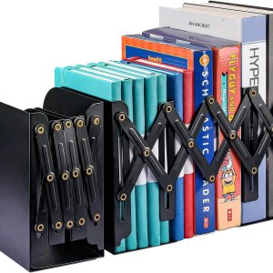 2 sujetalibros ajustables, extremos de metal para libros pesados, 2 divisores, soporte antideslizante para escritorio, estante, oficina, papelería, 2 sujetalibros ajustables, extremos de metal para libros pesados, 2 divisores, soporte antideslizante para escritorio, estante, oficina, papelería,