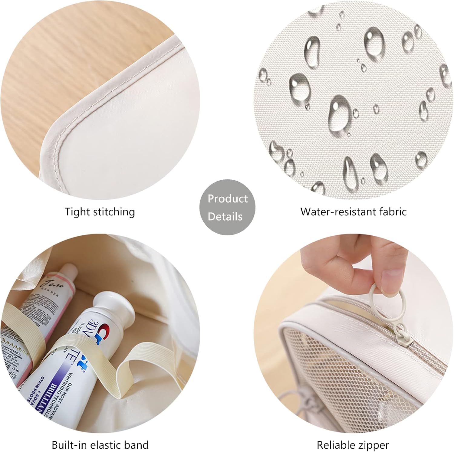 IMCUZUR Bolsa organizadora de maquillaje para mujer, bolsa de cosméticos resistente al agua para niñas, bolsa de maquillaje de viaje para accesorios