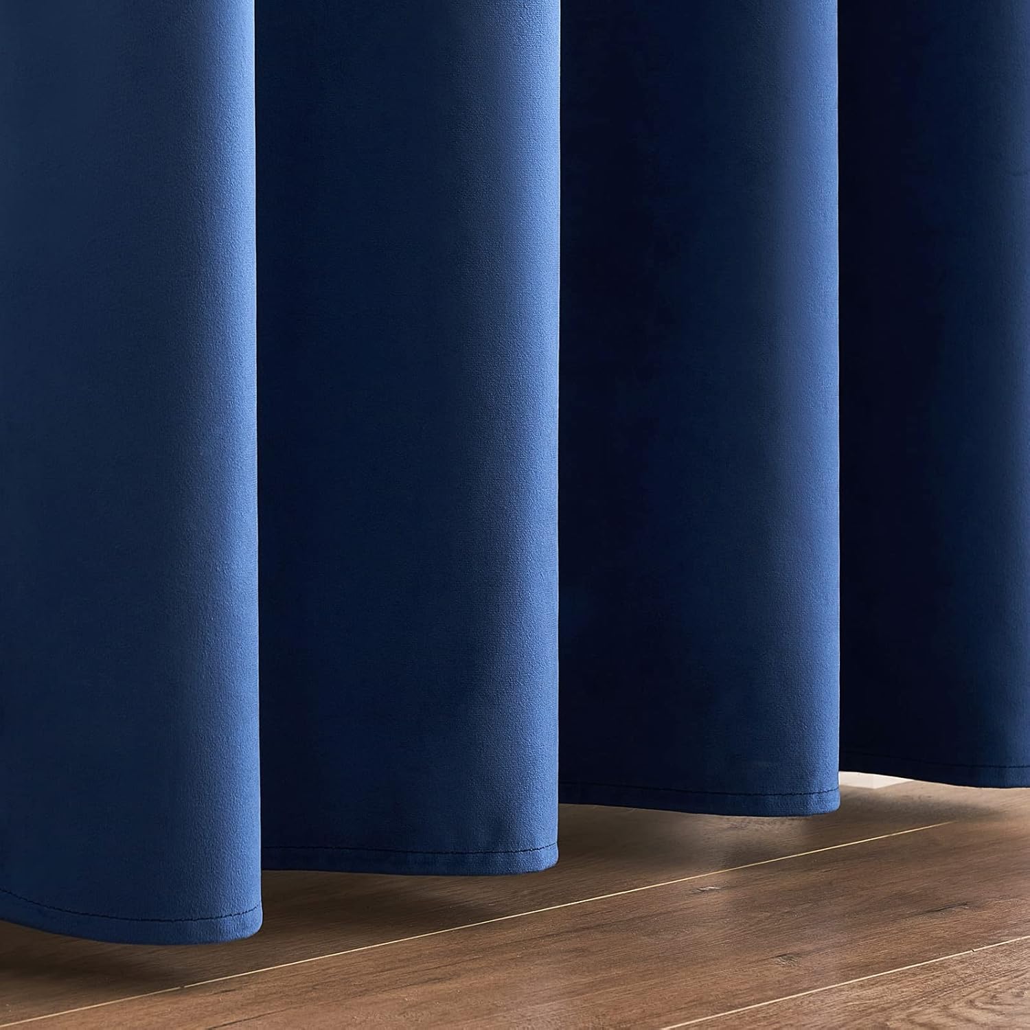 ANRODUO Cortinas de terciopelo azul oscuro de 84 pulgadas de largo, aisladas, insonorizadas, para sala de estar, cortinas de ventana con ojales para