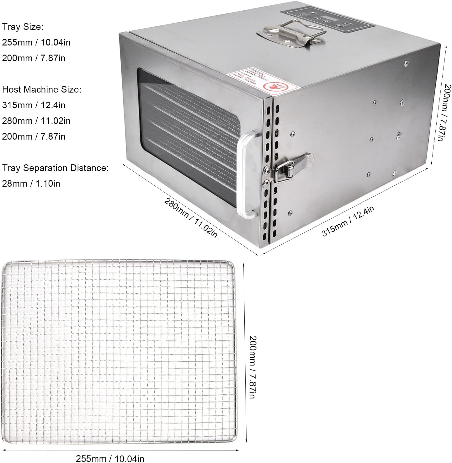 Máquina secadora deshidratadora de alimentos, 6 capas de temperatura ajustable, secador de frutas de carne seca, para verduras, cecina, especias,
