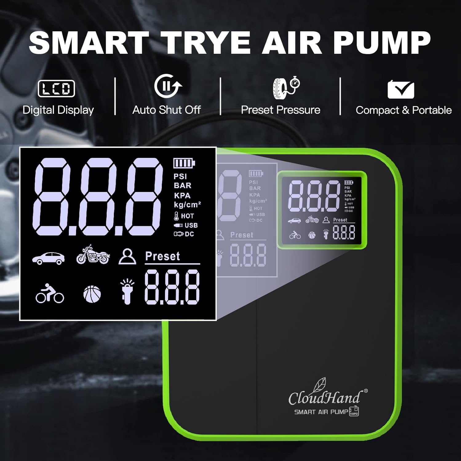 Mini bomba de aire multiusos, bomba de colchón de aire portátil recargable con batería de 1300 mAh para inflables, desinflador de llenado rápido