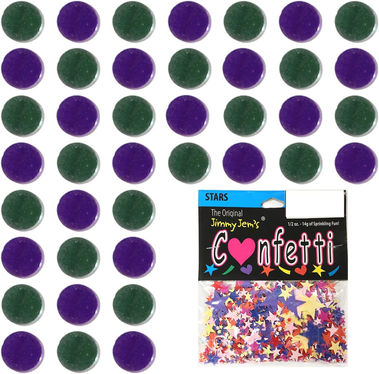 Confetti Circle – Cazador verde de 14 pulgadas, combo morado, 2 bolsas de media onza (1 oz) (84698680)